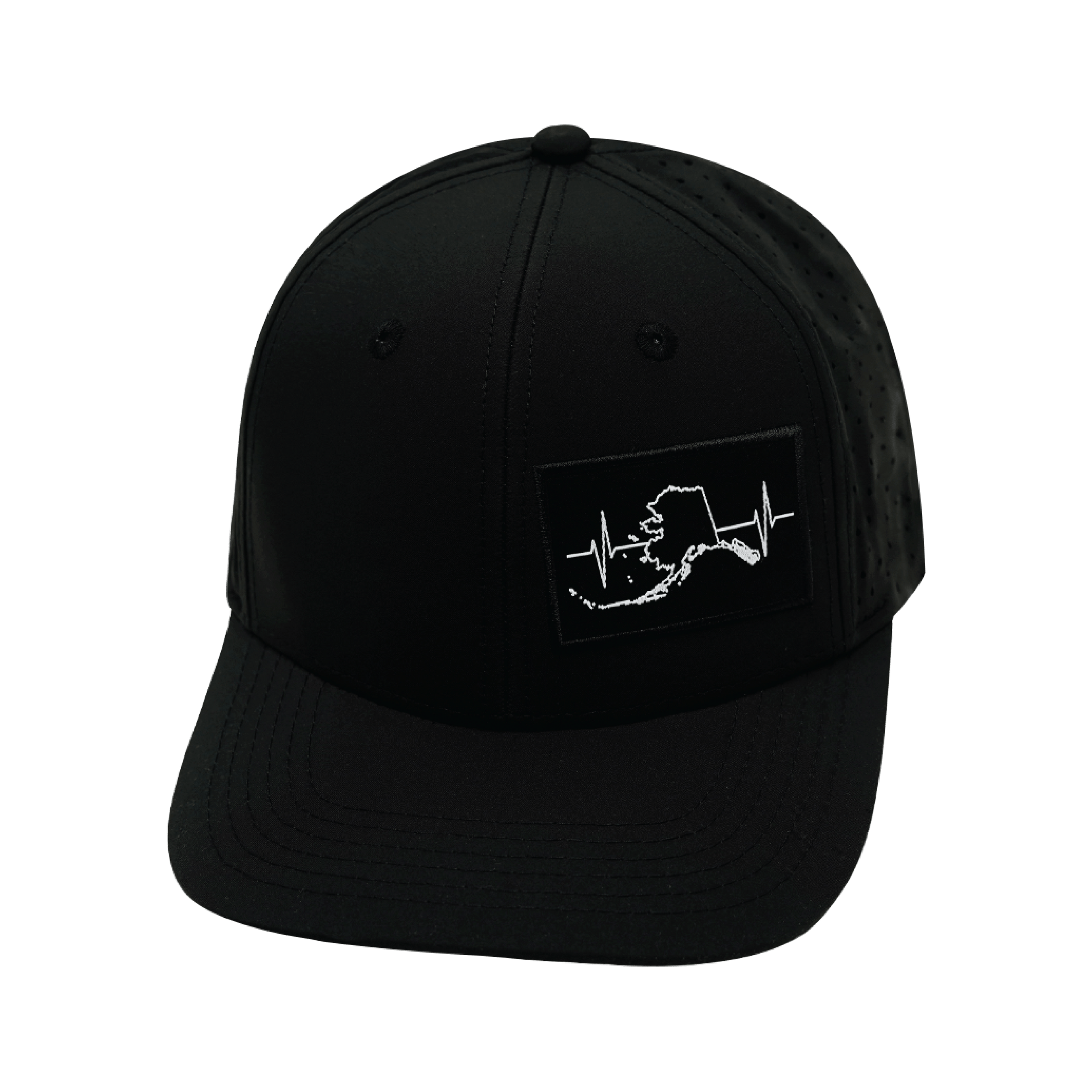 Alaska Hat - Baseball Hat Fit - Black - Laser Mesh