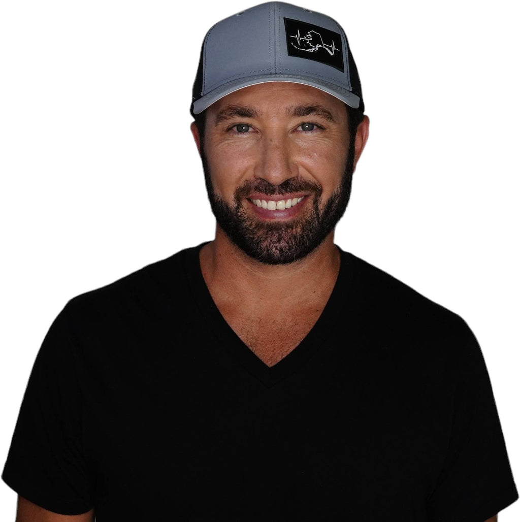 Alaska Hat - Baseball Hat Fit - Gray Blue / Black - Laser Mesh