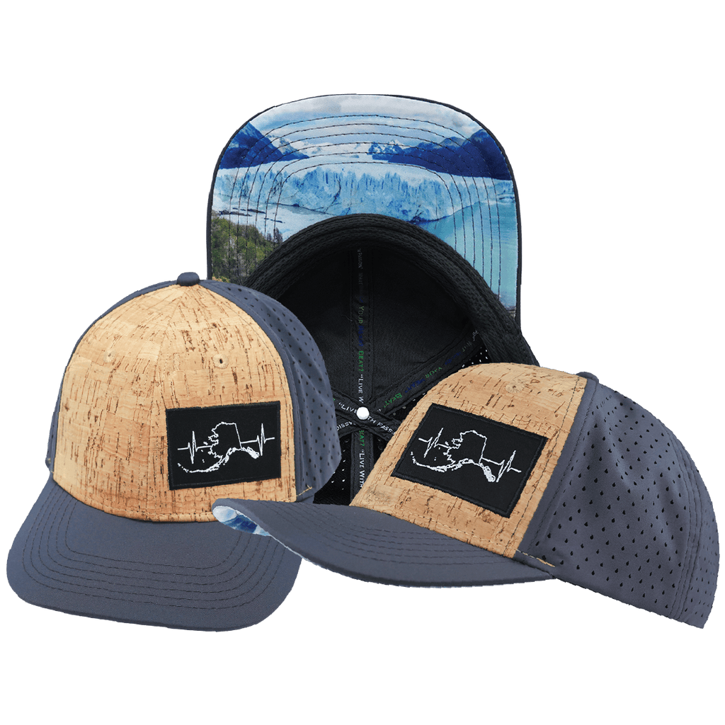 Alaska Hat - Baseball Hat Fit - Cork - Charcoal - Laser Mesh