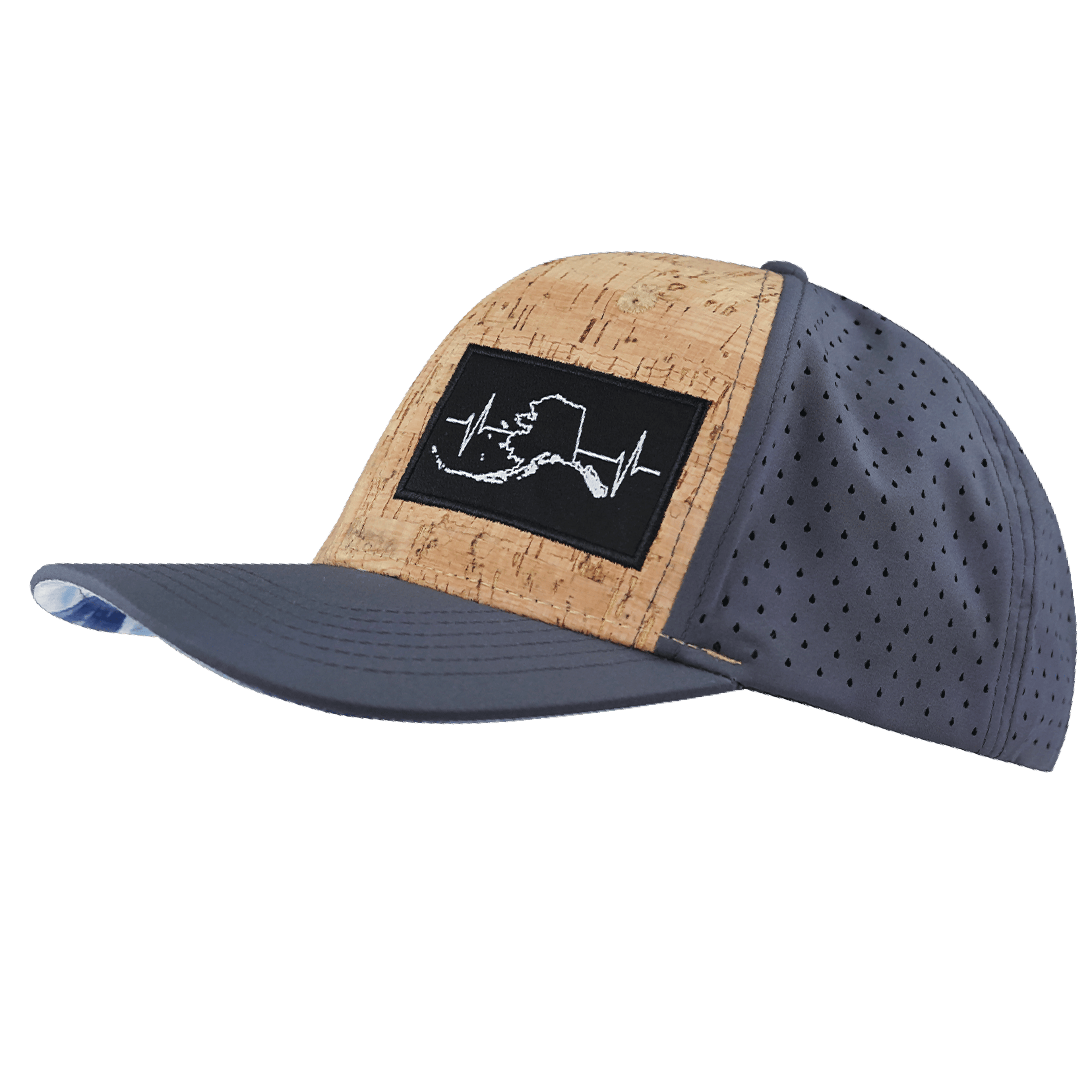 Alaska Hat - Baseball Hat Fit - Cork - Charcoal - Laser Mesh