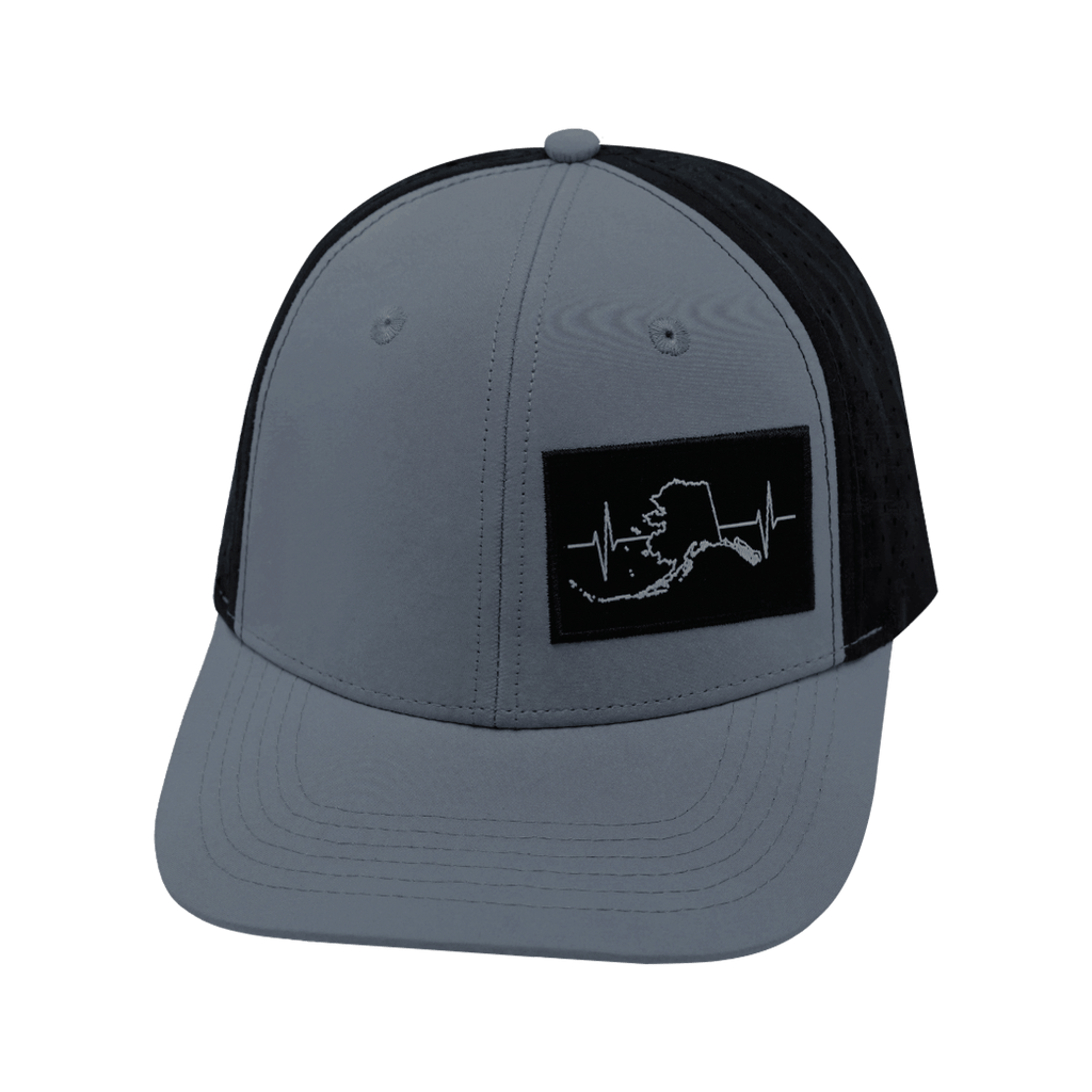 Alaska Hat - Baseball Hat Fit - Gray Blue / Black - Laser Mesh