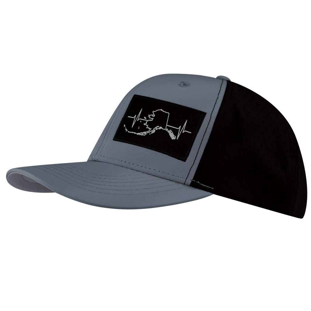 Alaska Hat - Baseball Hat Fit - Gray Blue / Black - Laser Mesh