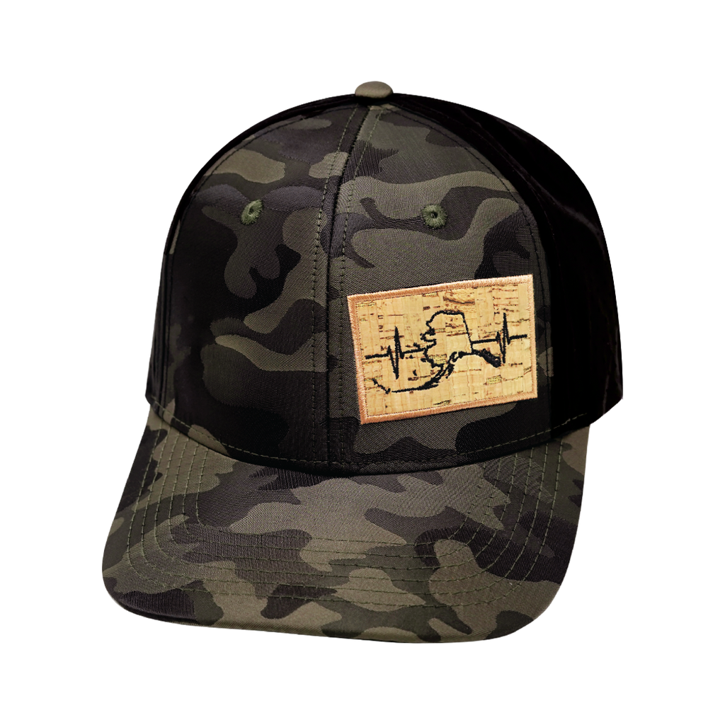 Alaska Hat - Baseball Hat Fit - Tan Camo / Black - Laser Mesh