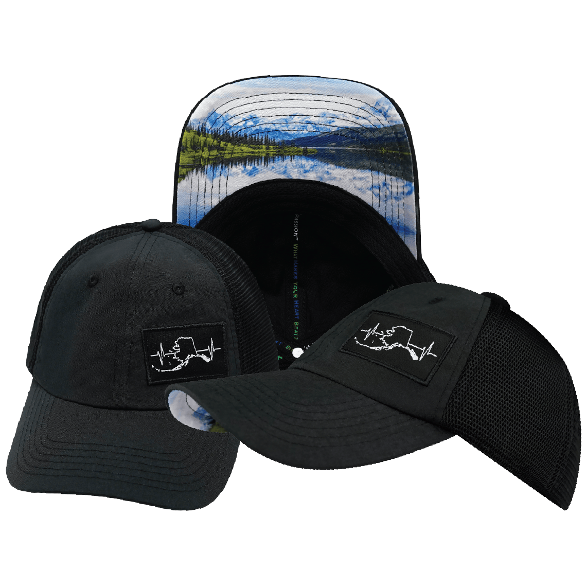 Alaska Hat - Dad Hat - Black - Soft Trucker Mesh