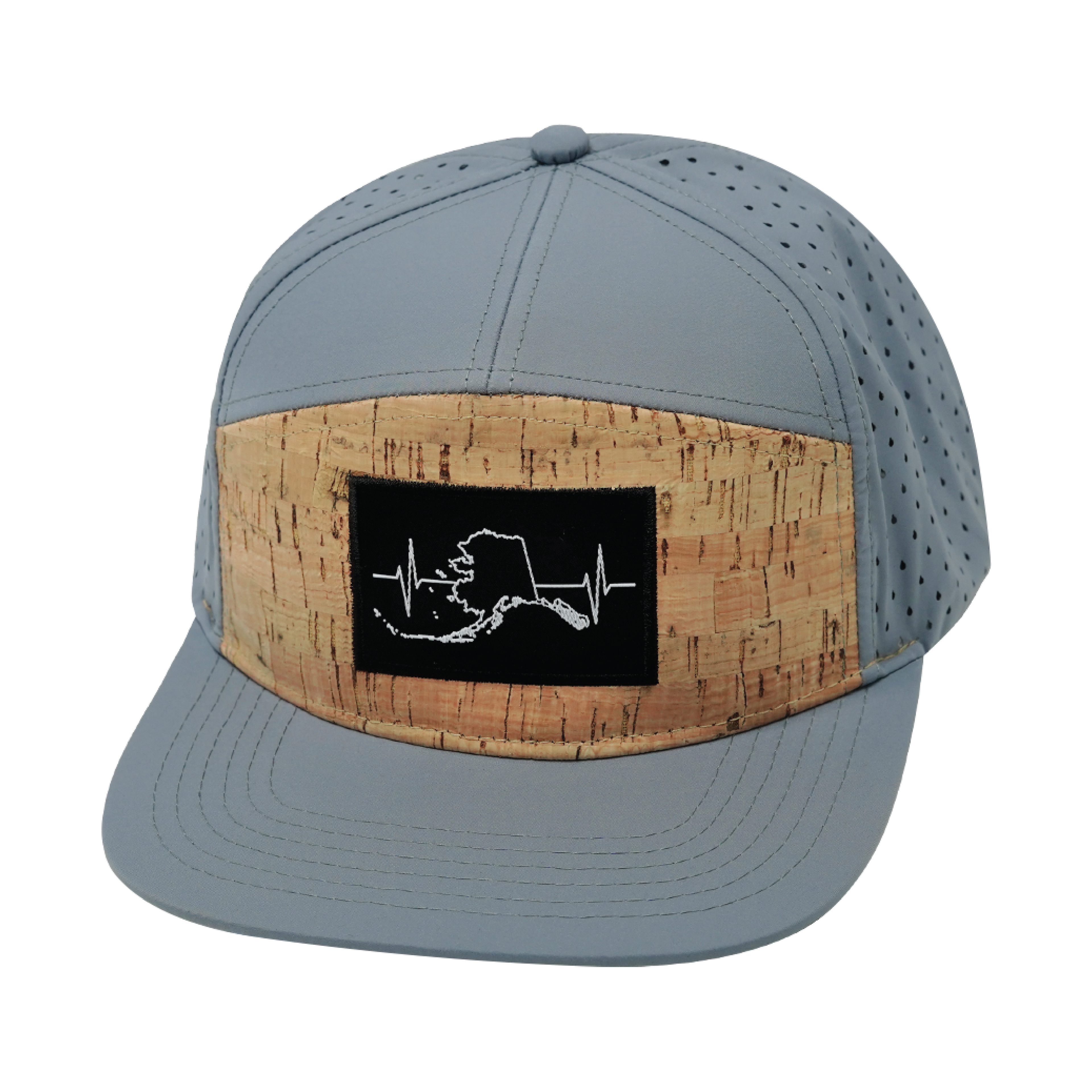 Alaska Hat - Flat Bill - Cork - Gray Blue - Laser Mesh