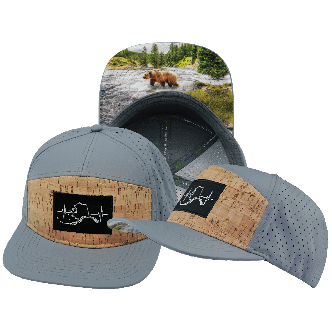 Alaska Hat - Flat Bill - Cork - Gray Blue - Laser Mesh