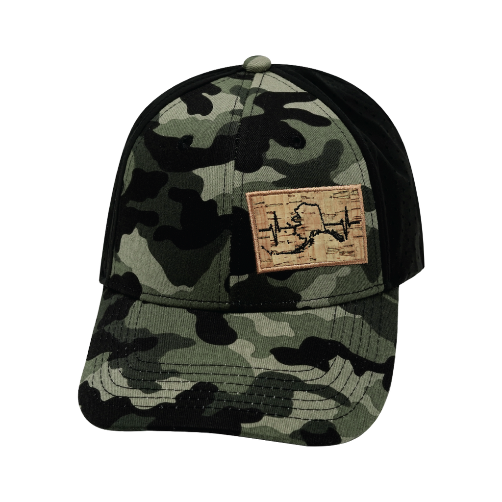 Alaska Hat - Low Profile - Ponytail - Camo / Black - Laser Mesh