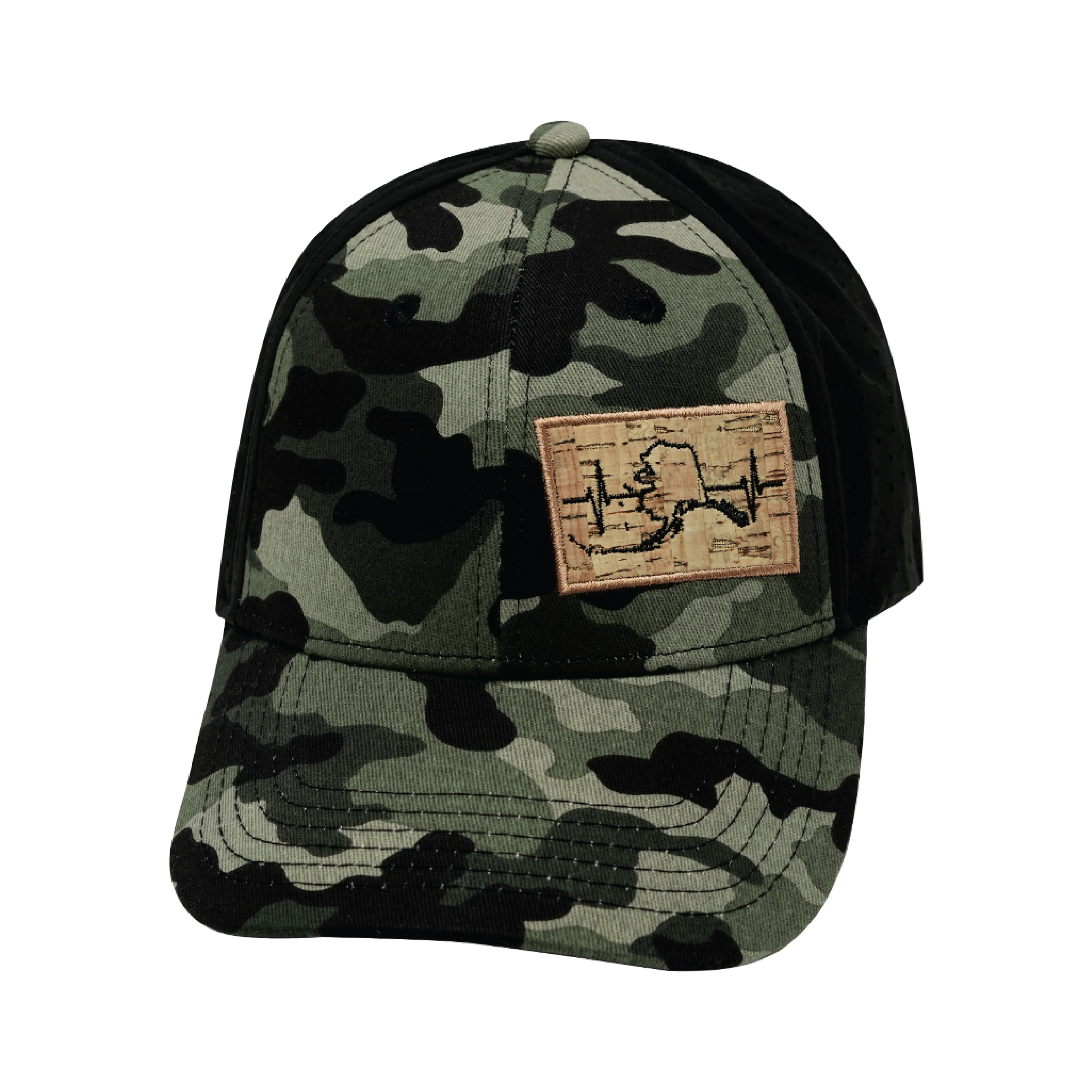 Alaska Hat - Low Profile - Ponytail - Camo / Black - Laser Mesh
