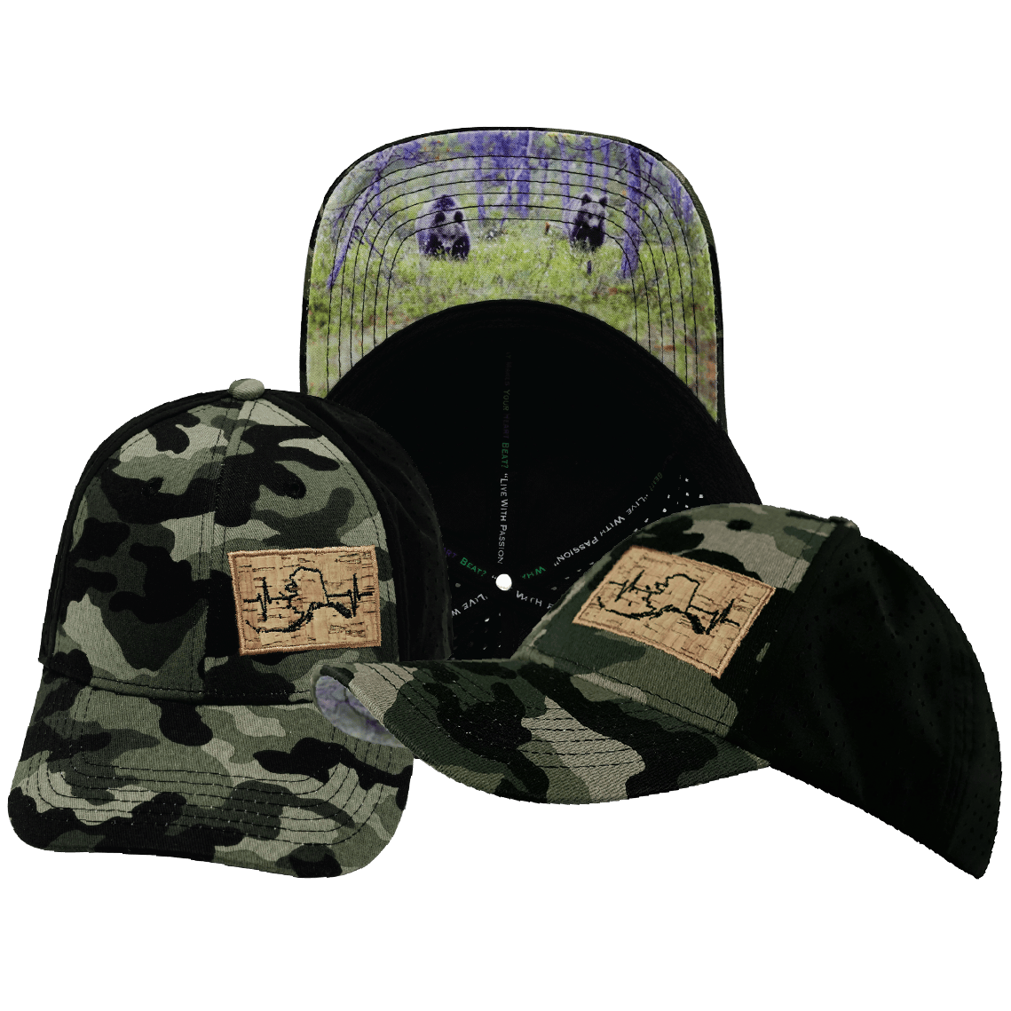 Alaska Hat - Low Profile - Ponytail - Camo / Black - Laser Mesh