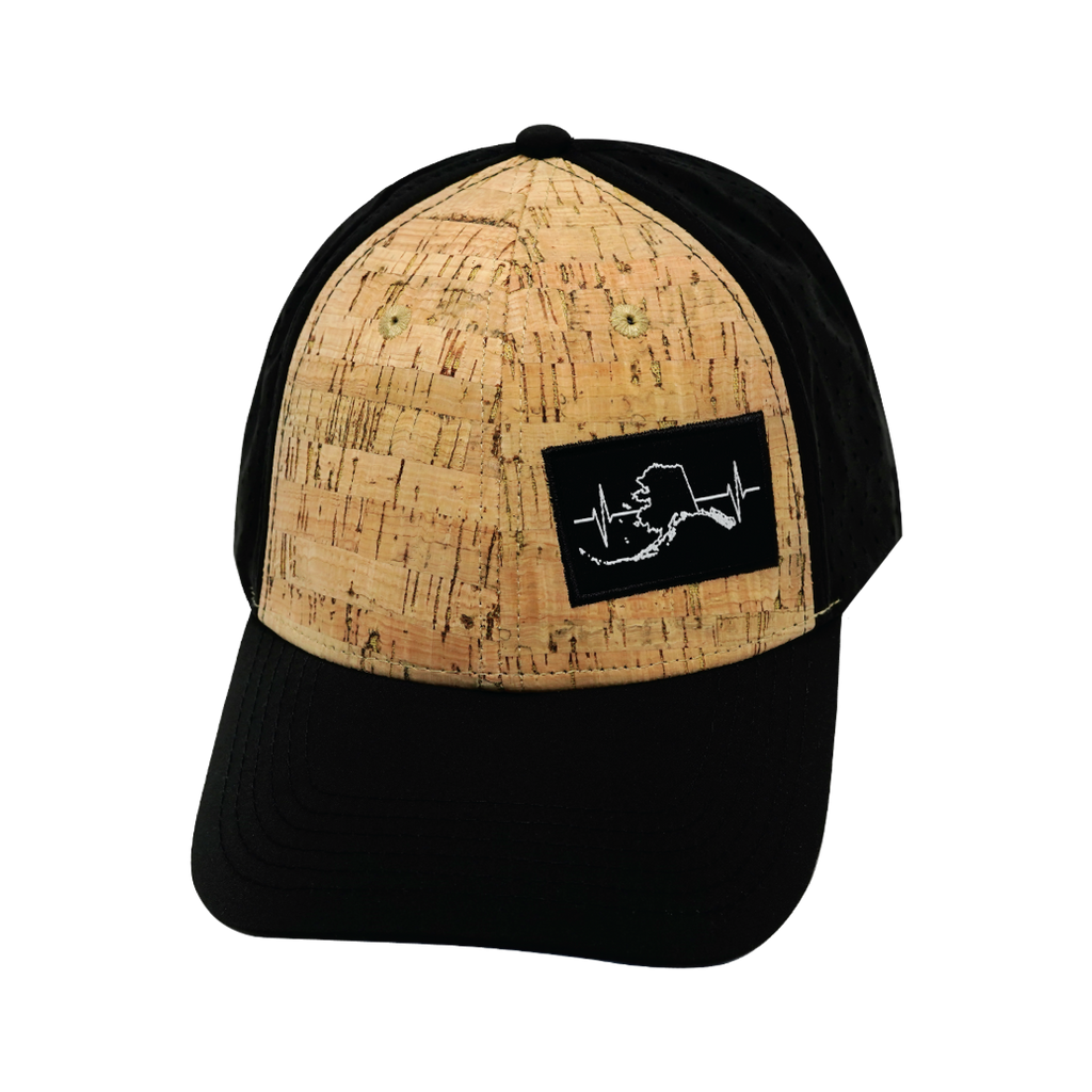 Alaska Hat - Low Profile - Ponytail - Cork - Black - Laser Mesh