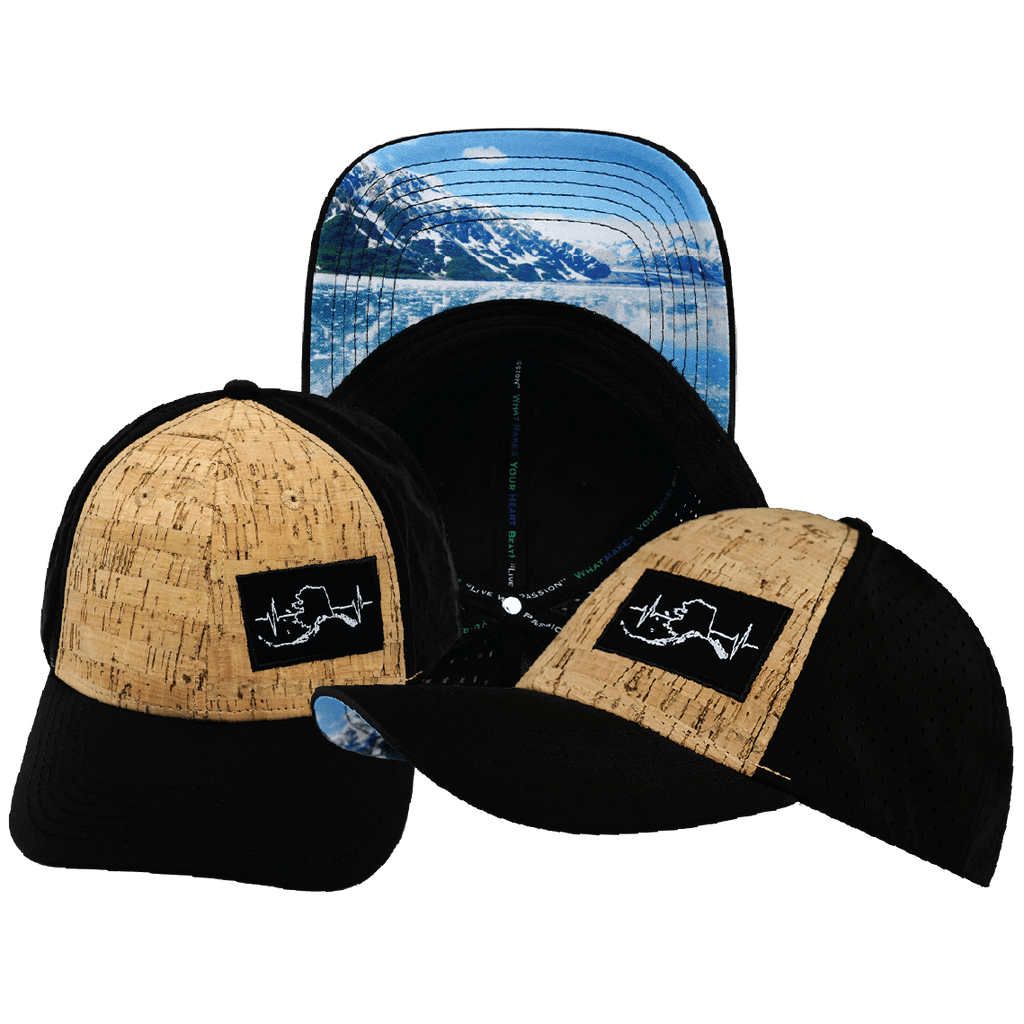 Alaska Hat - Low Profile - Ponytail - Cork - Black - Laser Mesh