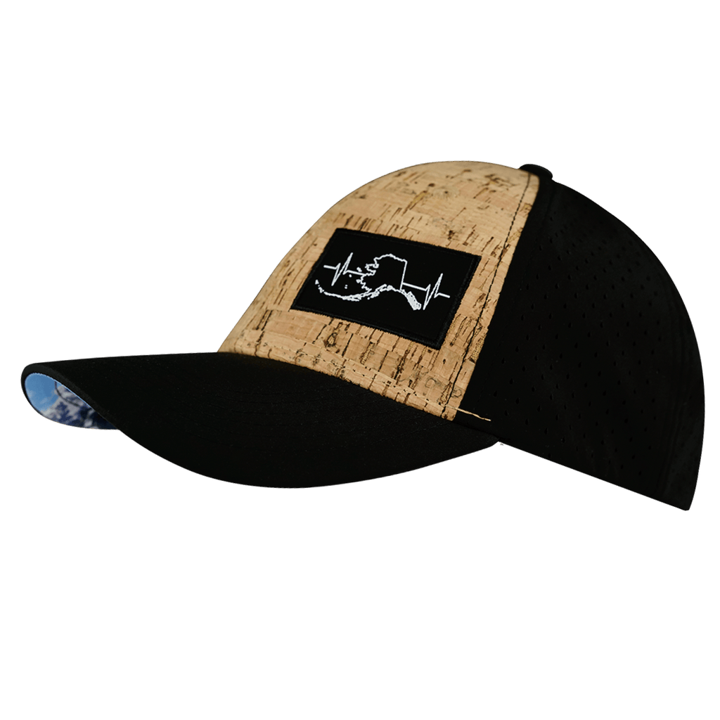 Alaska Hat - Low Profile - Ponytail - Cork - Black - Laser Mesh