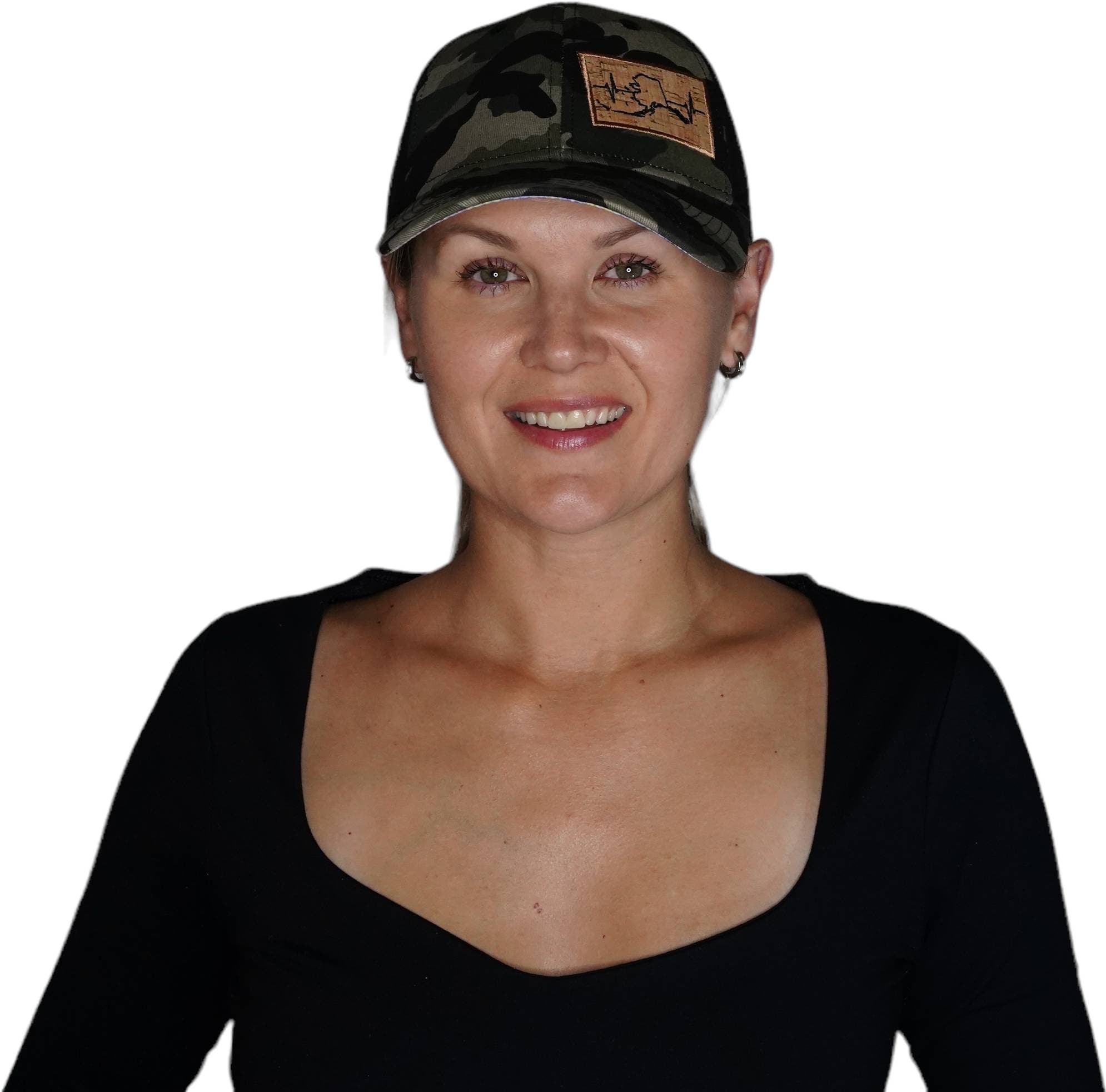 Alaska Hat - Low Profile - Ponytail - Camo / Black - Laser Mesh