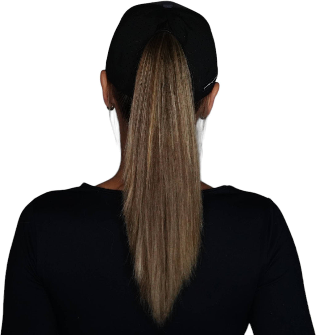 Alaska Hat - Low Profile - Ponytail - Charcoal / Black - Laser Mesh