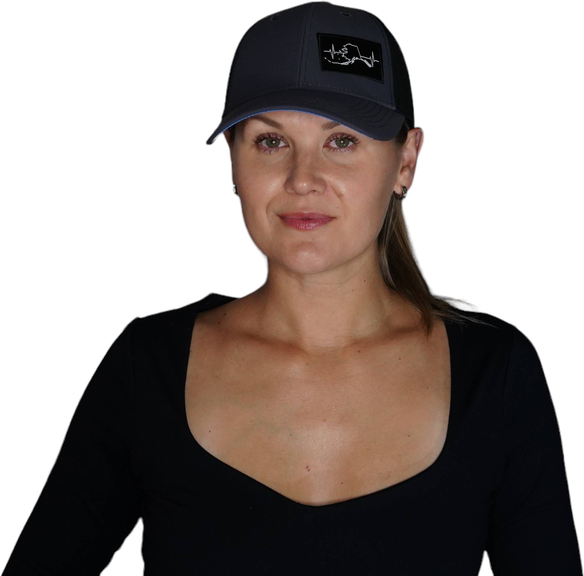 Alaska Hat - Low Profile - Ponytail - Charcoal / Black - Laser Mesh