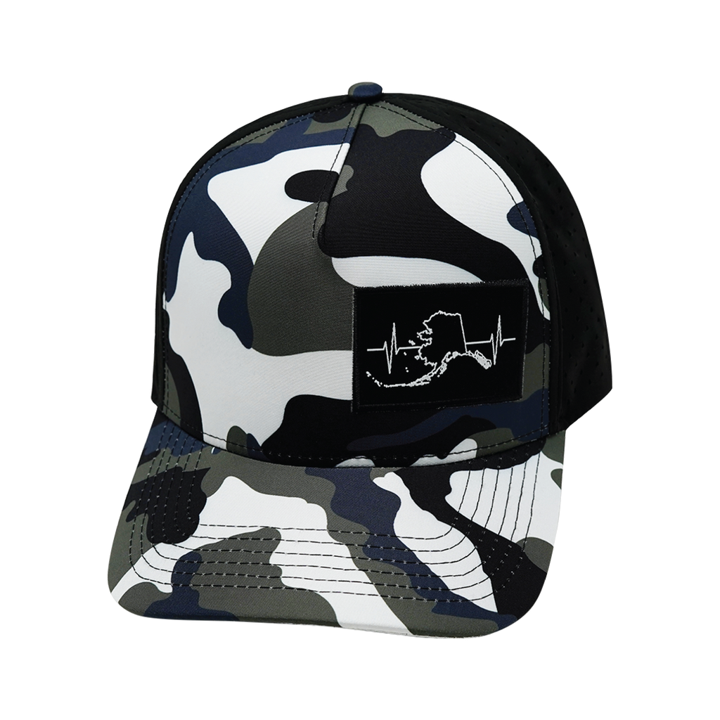 Alaska Hat - Trucker Hat - Camo / White / Blue / Gray / Black - Laser Mesh