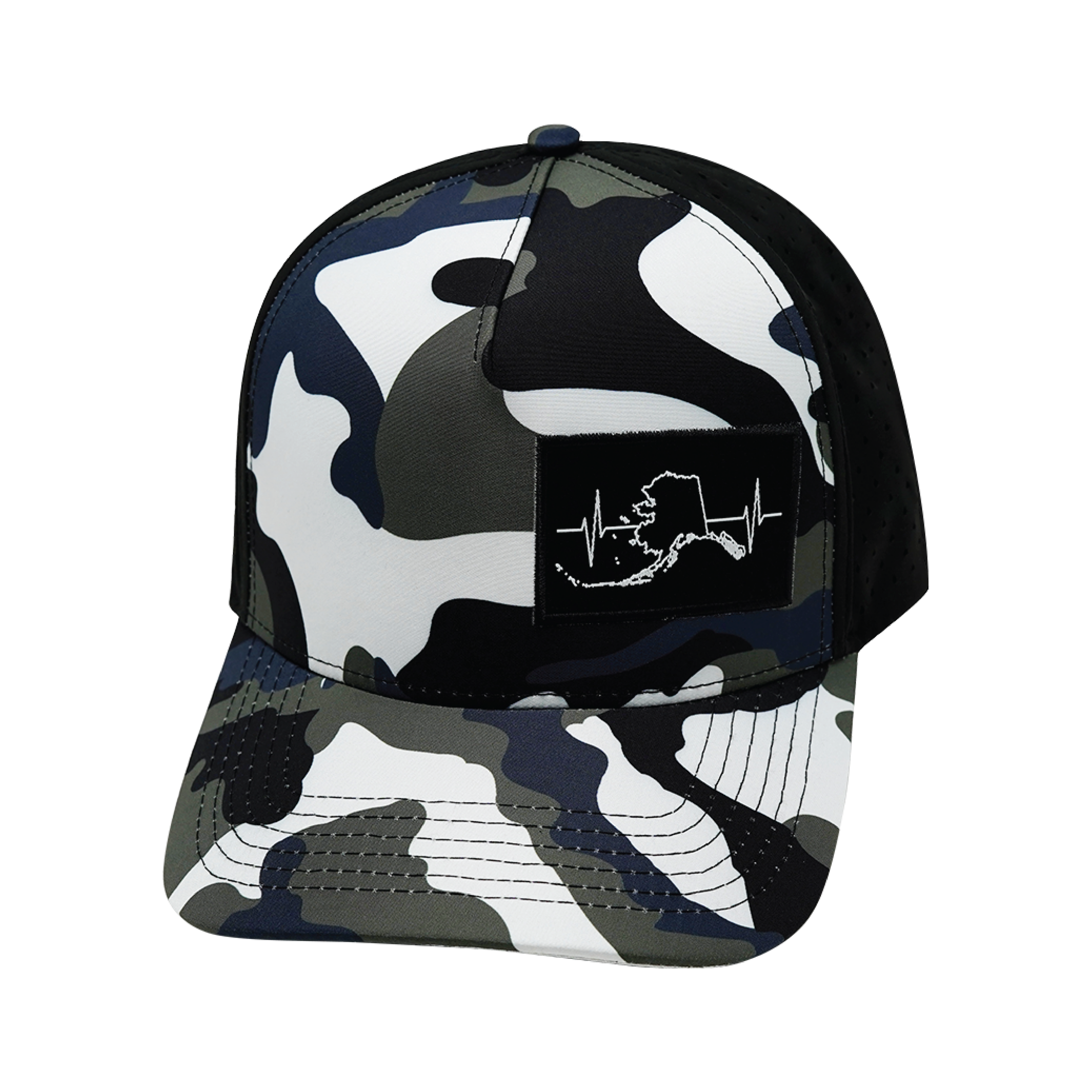 Alaska Hat - Trucker Hat - Camo / White / Blue / Gray / Black - Laser Mesh