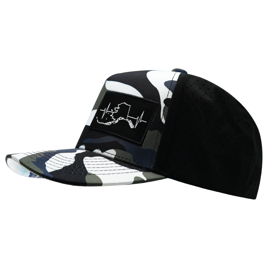Alaska Hat - Trucker Hat - Camo / White / Blue / Gray / Black - Laser Mesh