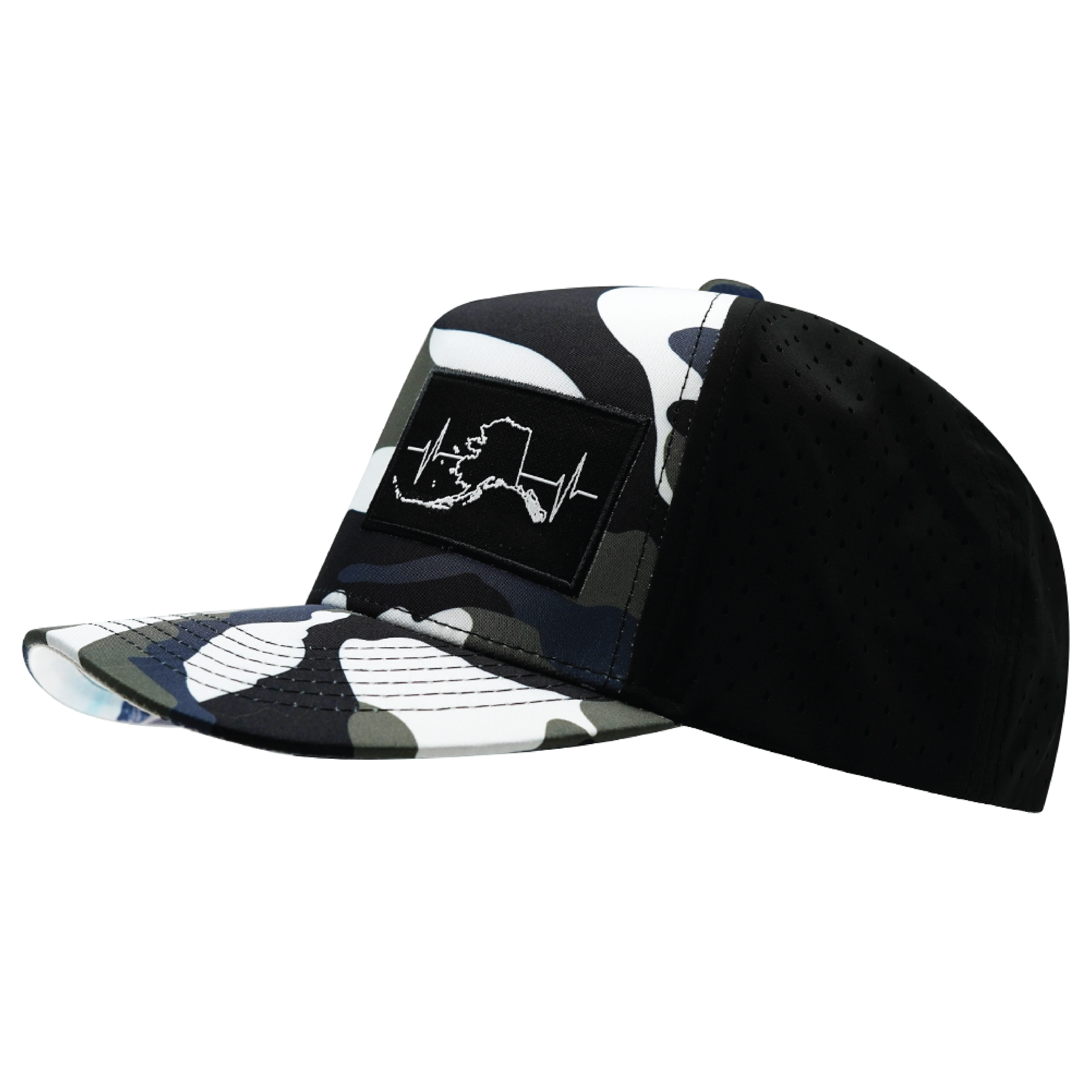 Alaska Hat - Trucker Hat - Camo / White / Blue / Gray / Black - Laser Mesh