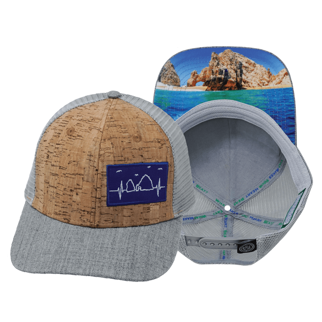 Cabo Hat - Baseball Hat Fit - Cork - Heather Gray / Gray - Trucker Mesh