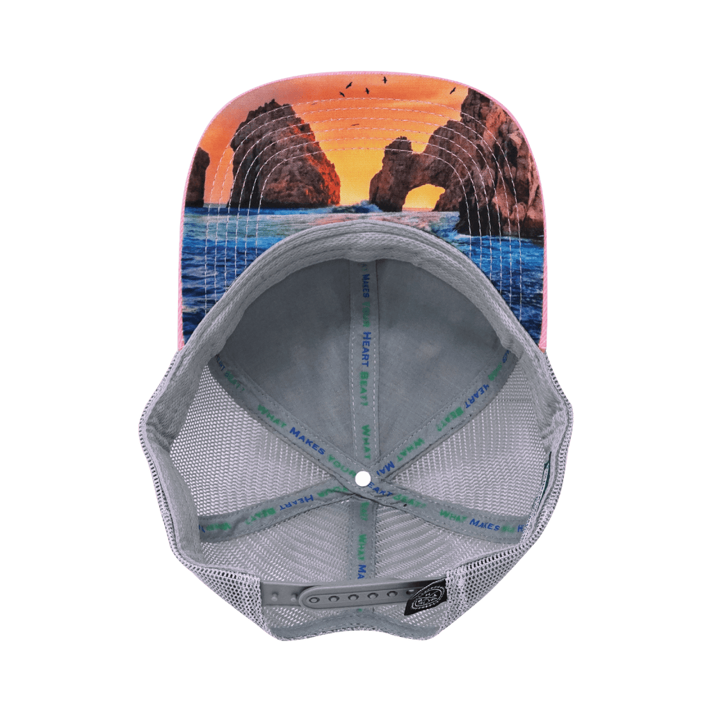Cabo Hat - Baseball Hat Fit - Cork - Pink / Gray - Trucker Mesh