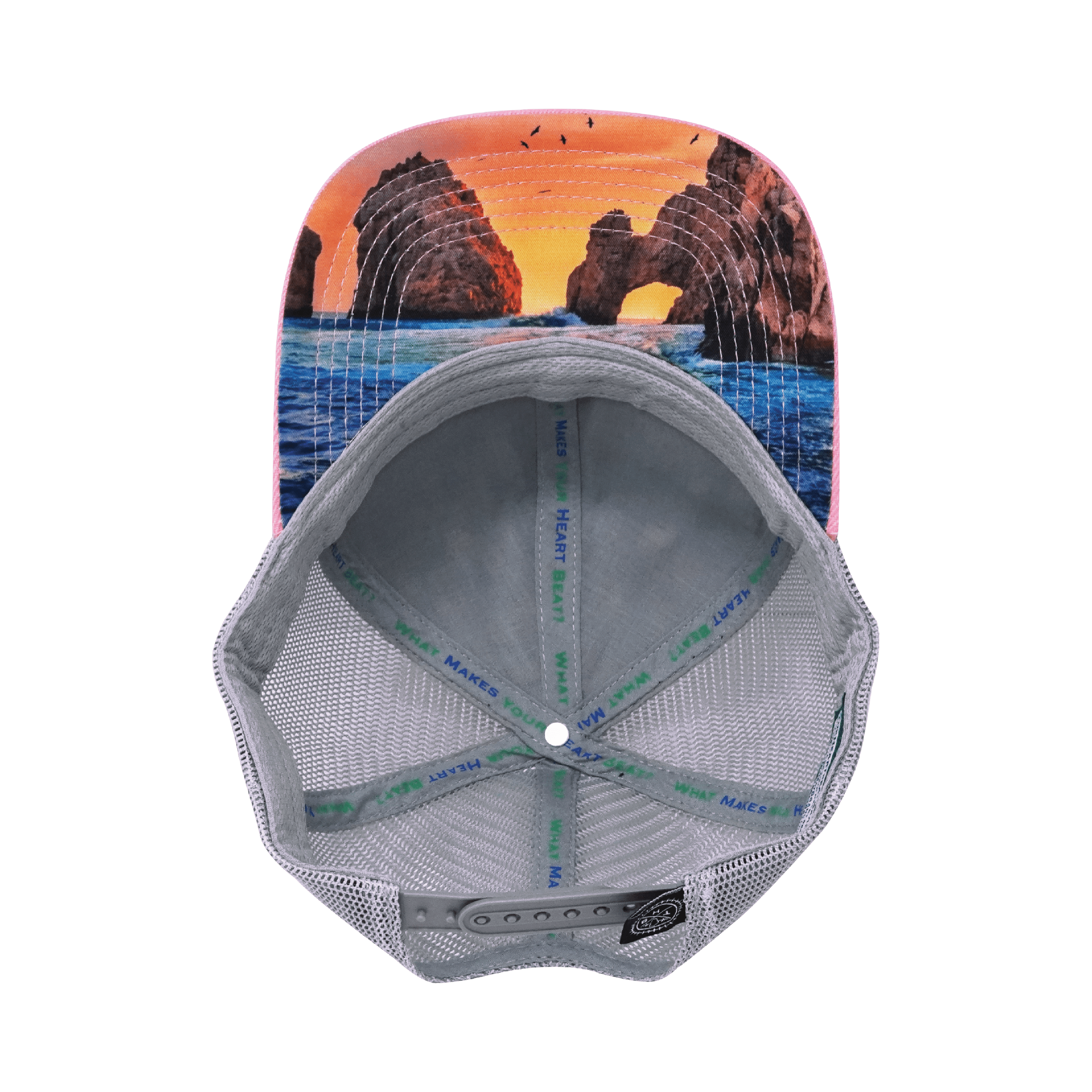 Cabo Hat - Baseball Hat Fit - Cork - Pink / Gray - Trucker Mesh