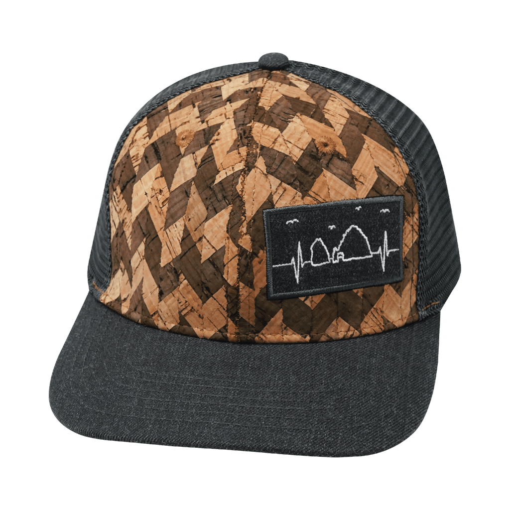 Cabo Hat - Baseball Hat Fit - Cork - Charcoal Gray - Trucker Mesh