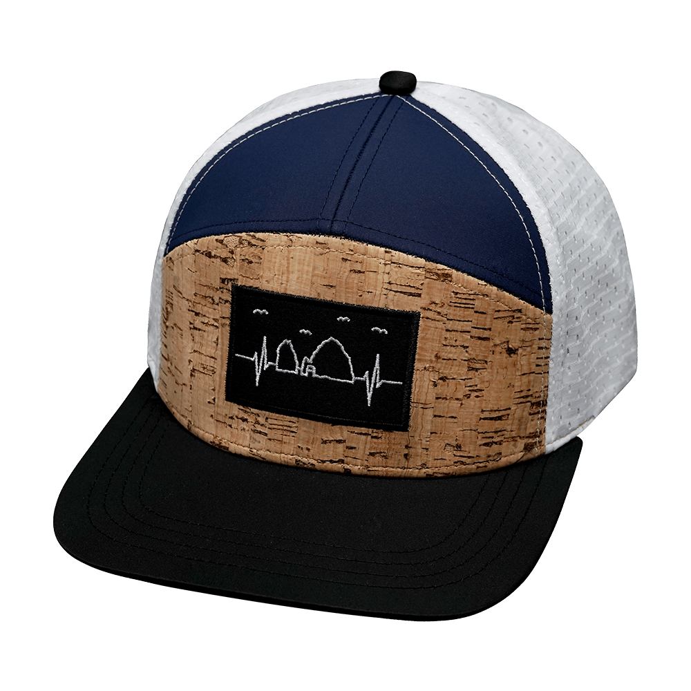 Cabo Hat - Flat Bill - Cork - Black / Navy / White - Jersey Mesh