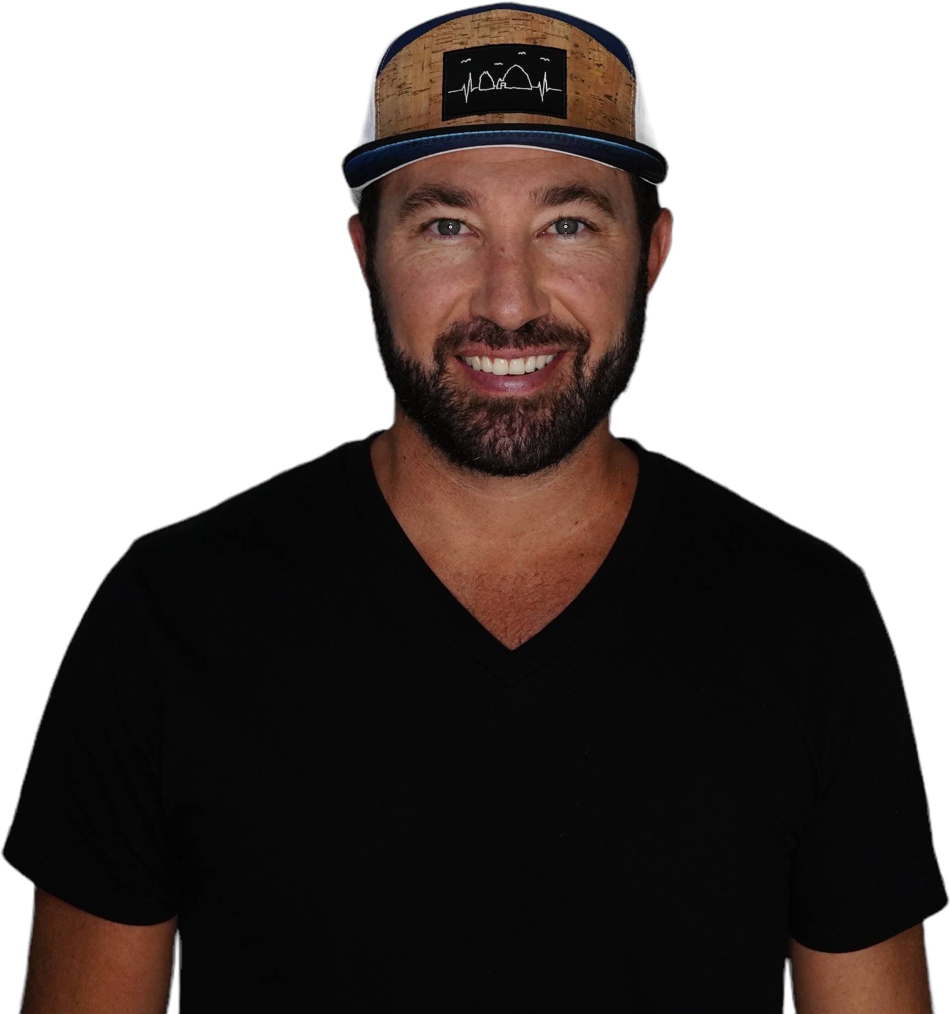 Cabo Hat - Flat Bill - Cork - Black / Navy / White - Jersey Mesh