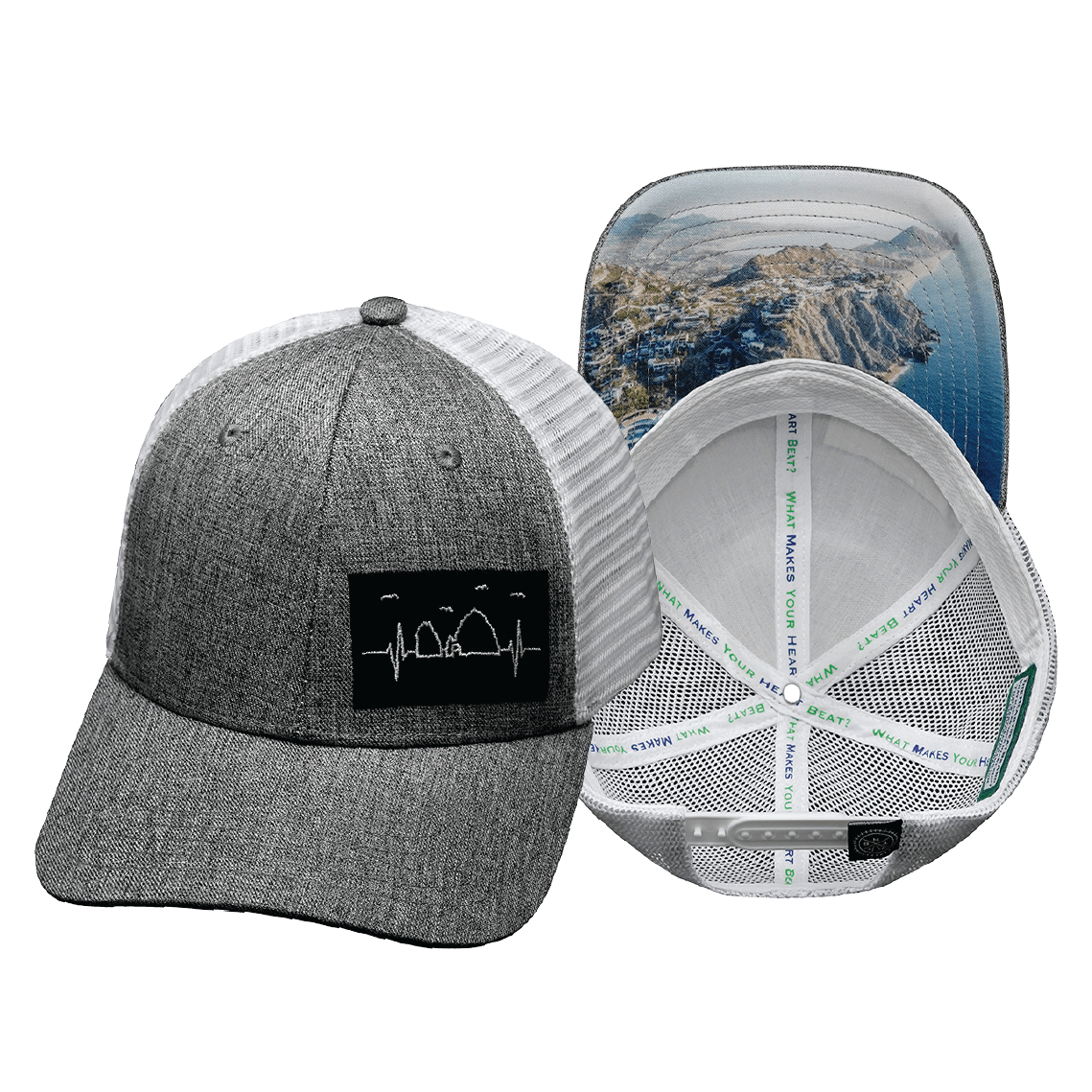 Cabo Hat - Low Profile - Gray / White - Trucker Mesh