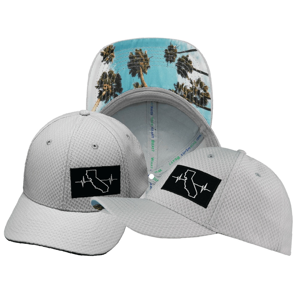 California Hat - Airmesh - Athletic Fit - Gray - Fabric Back
