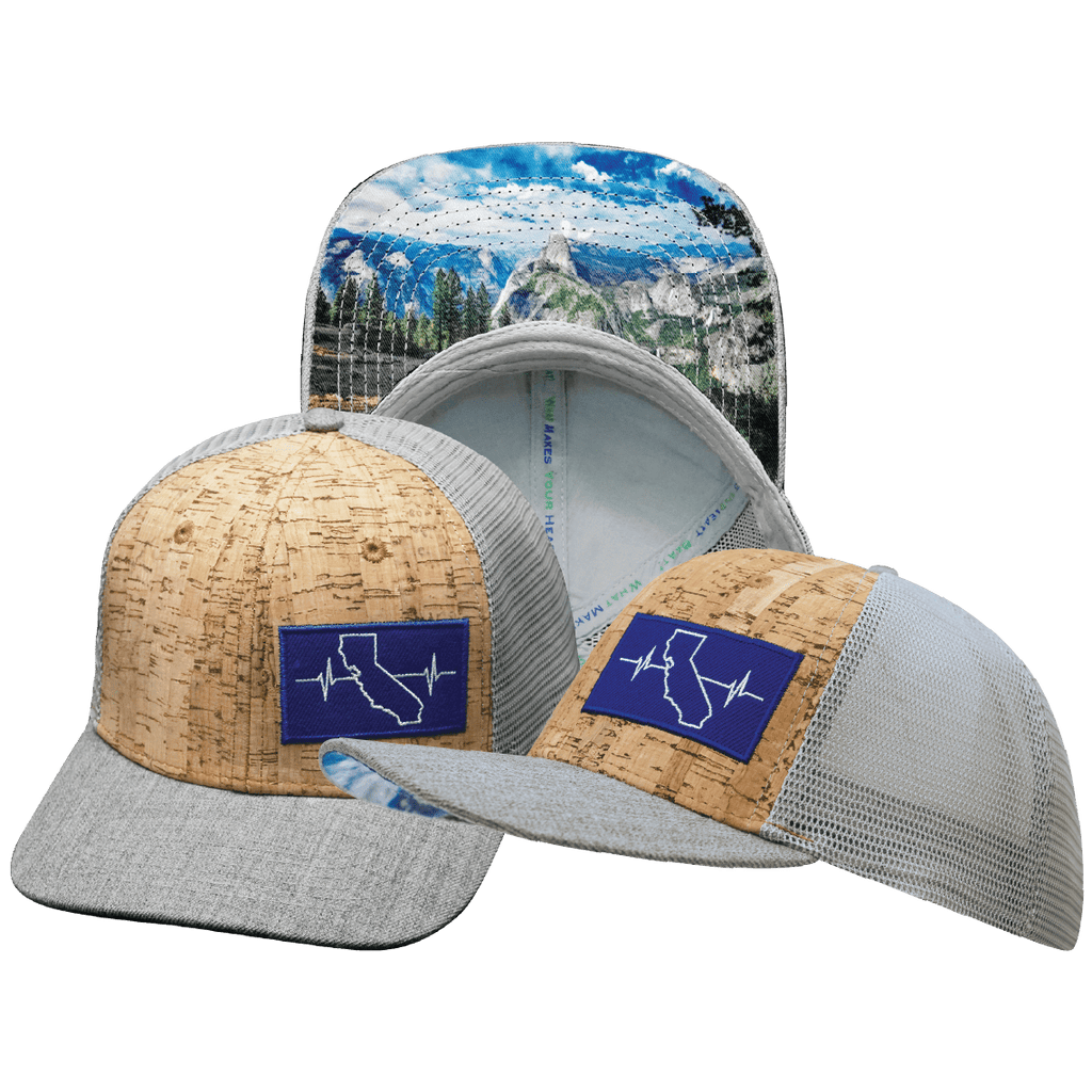California Hat - Baseball Hat Fit - Cork - Heather Gray / Gray - Trucker Mesh