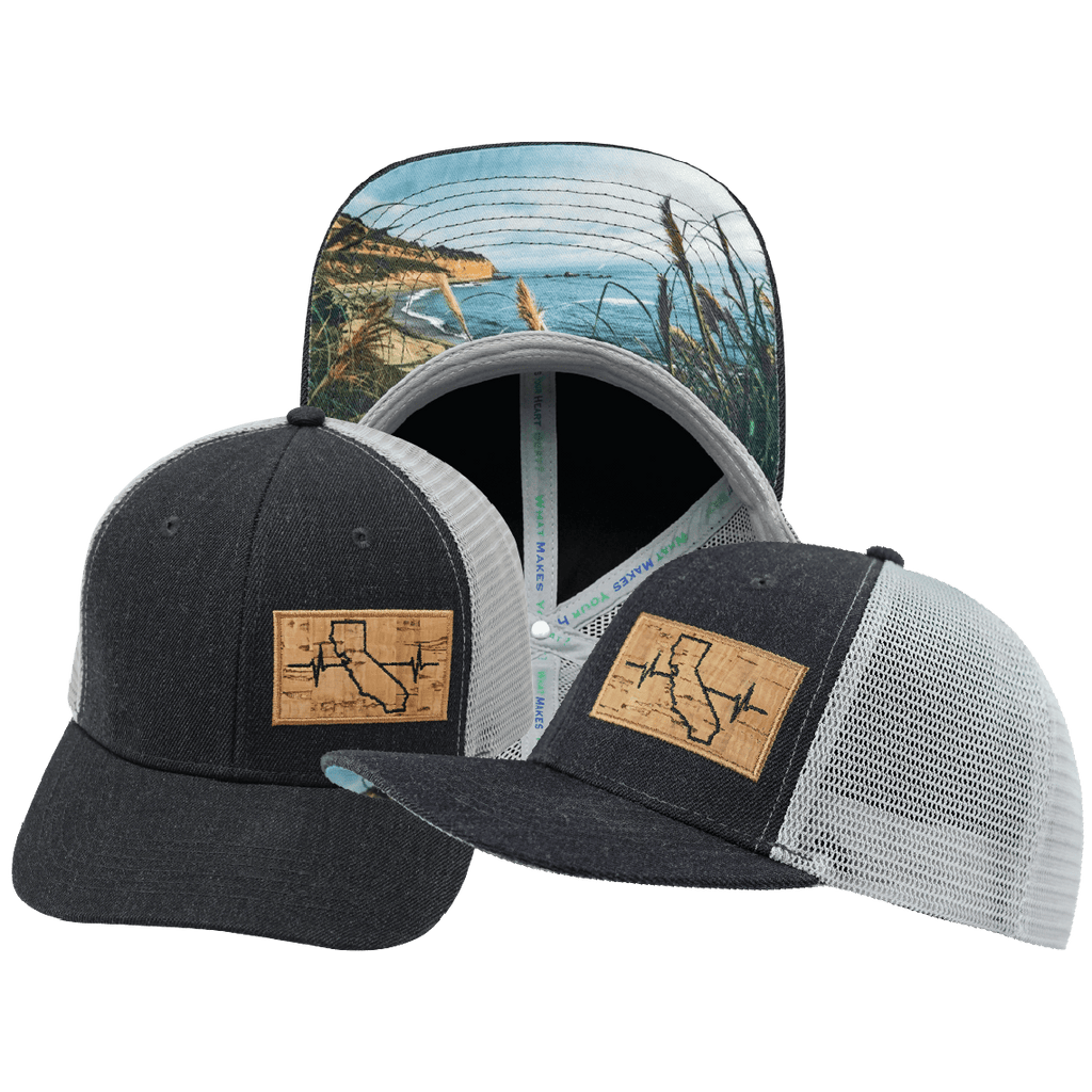 California Hat - Baseball Hat Fit - Charcoal / Gray - Trucker Mesh