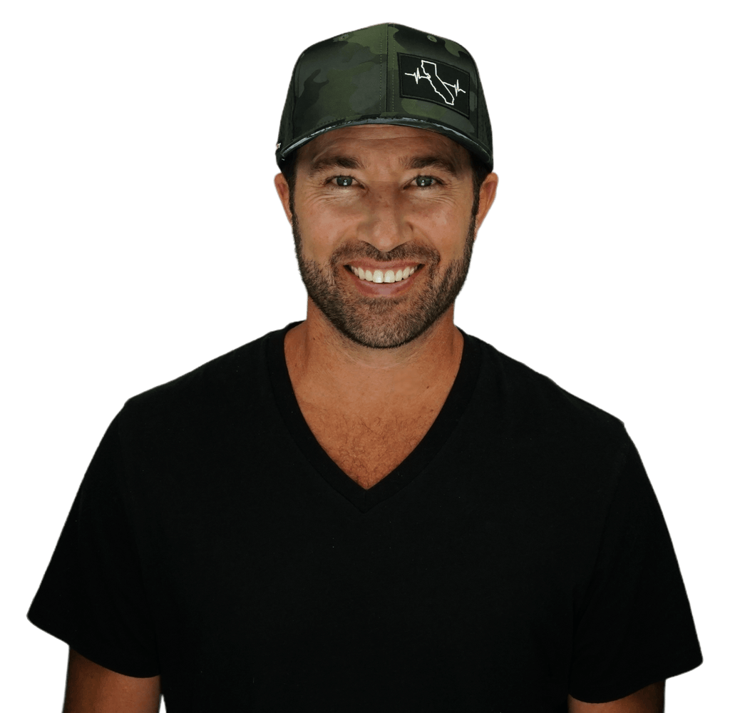 California Hat - Baseball Hat Fit - Green Camo / Black - Jersey Mesh