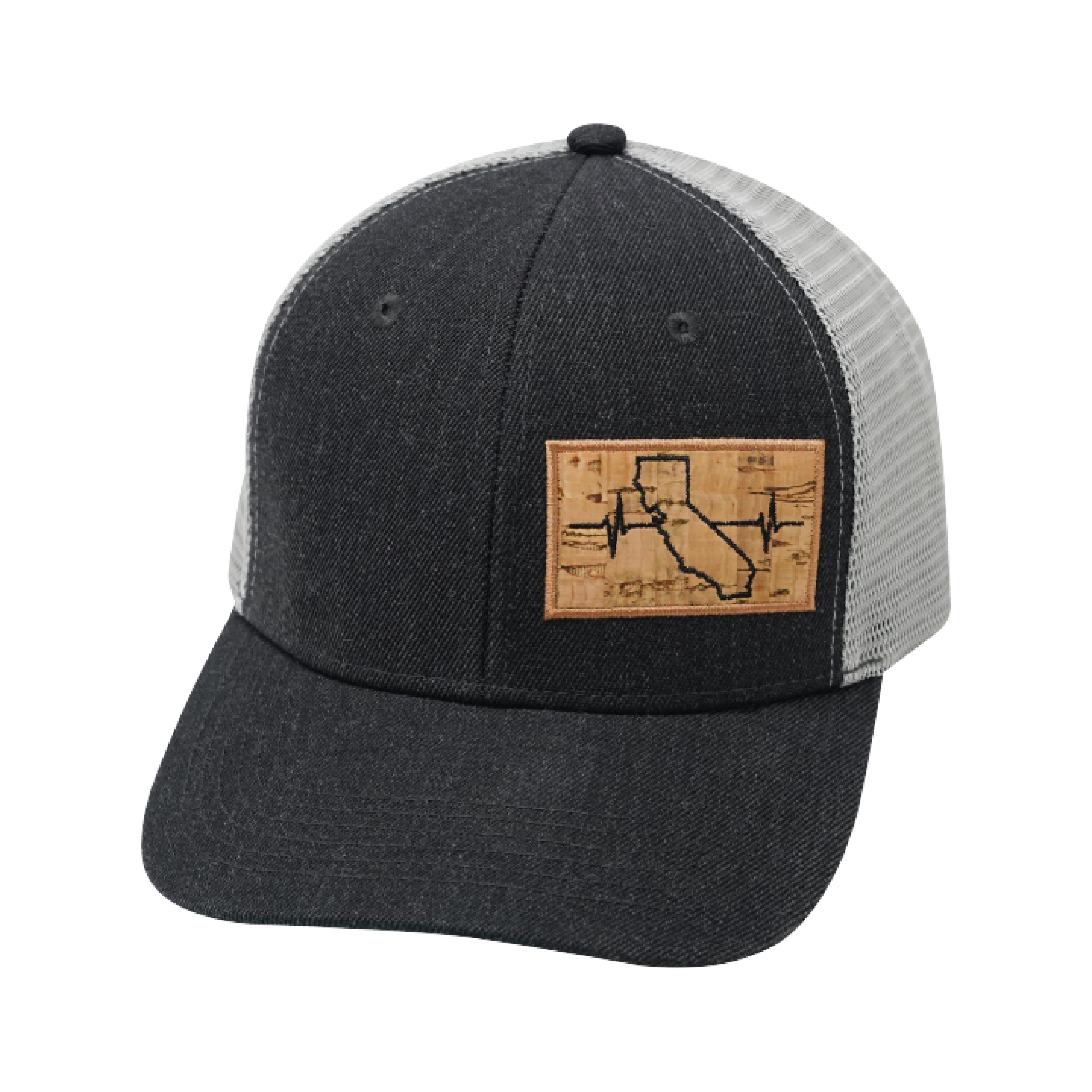 California Hat - Baseball Hat Fit - Charcoal / Gray - Trucker Mesh