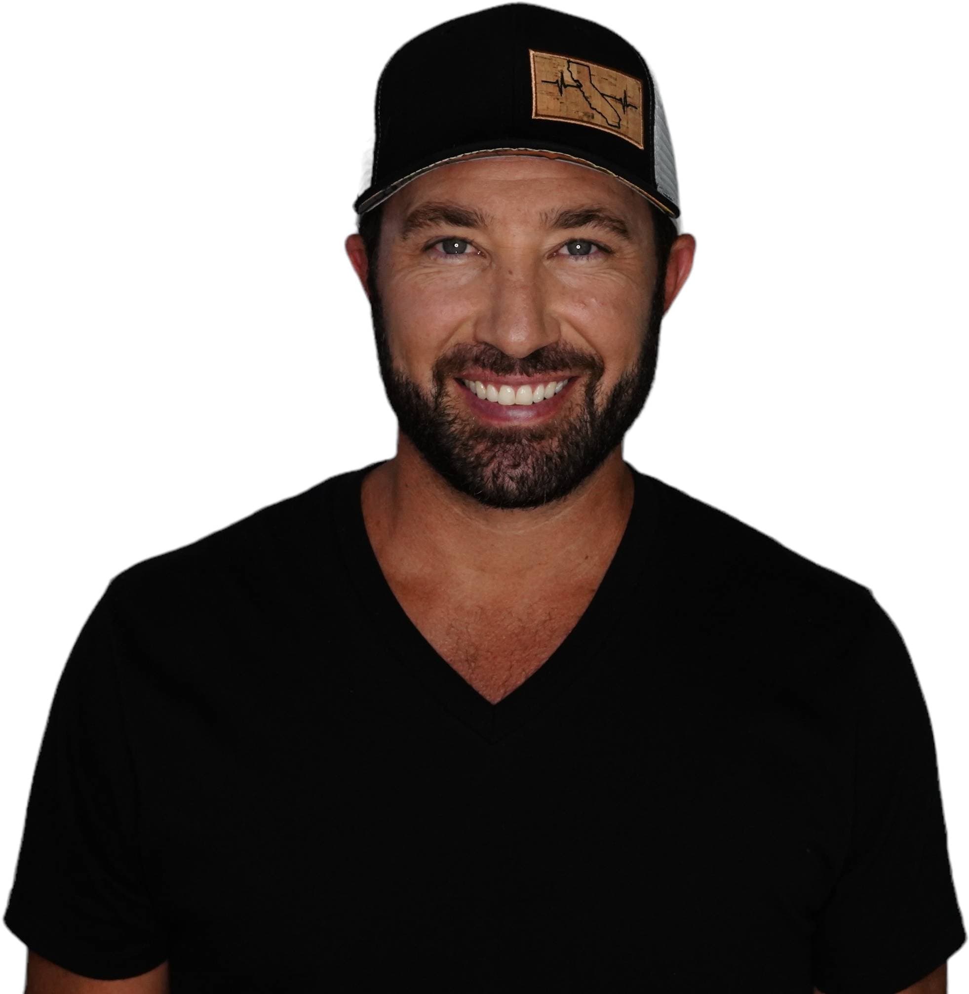 California Hat - Baseball Hat Fit - Suede - Black / Gray - Trucker Mesh