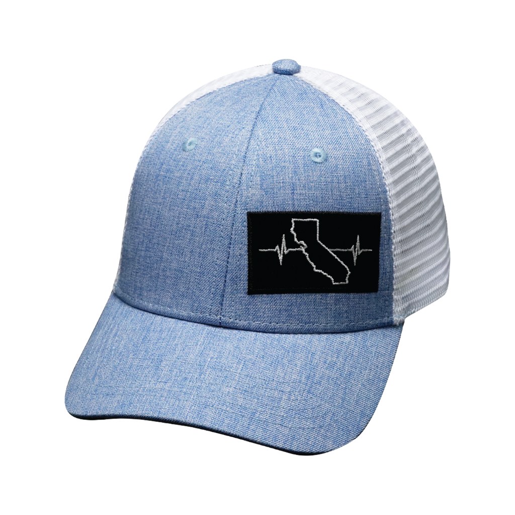 California Hat - Low Profile - Blue / White - Trucker Mesh