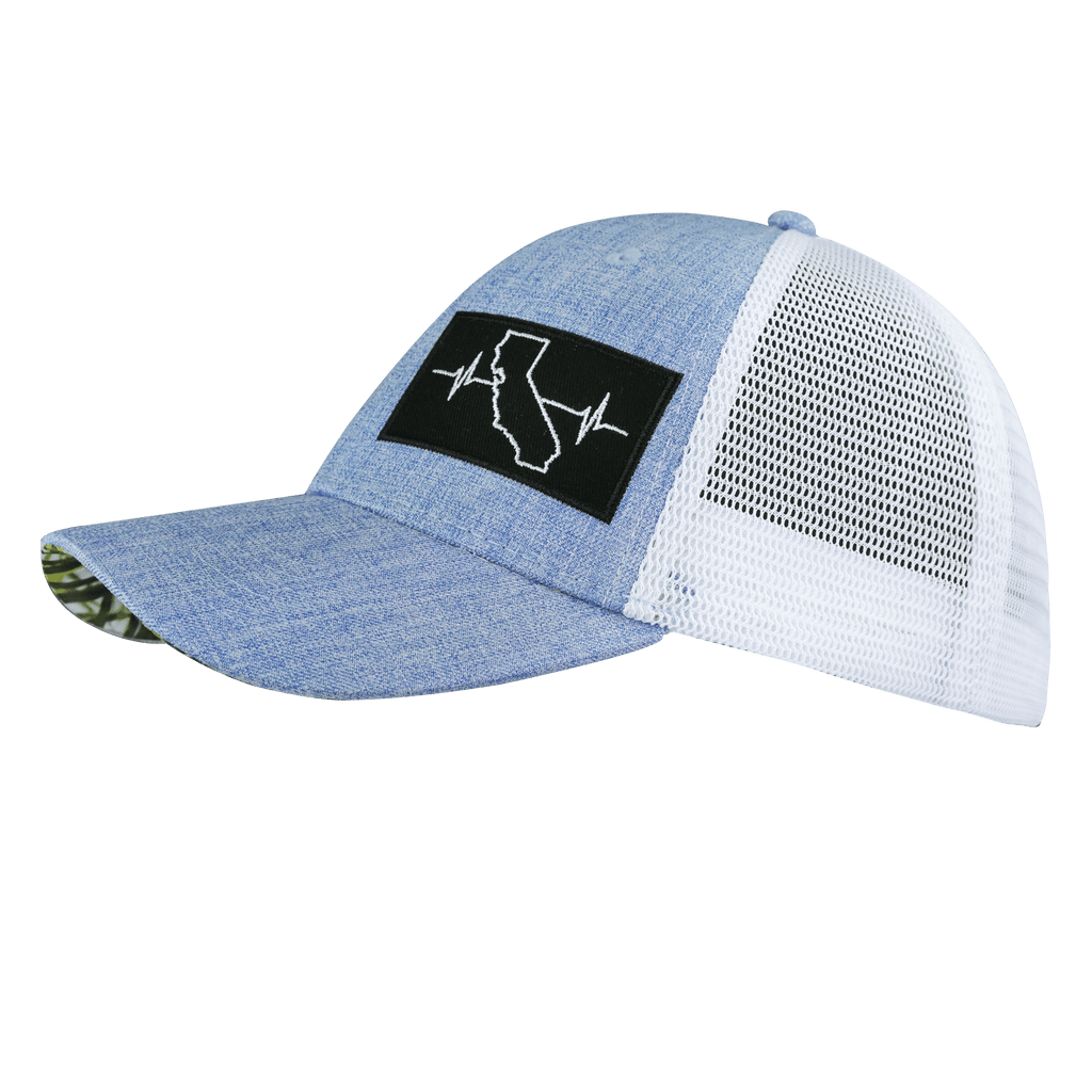 California Hat - Low Profile - Blue / White - Trucker Mesh