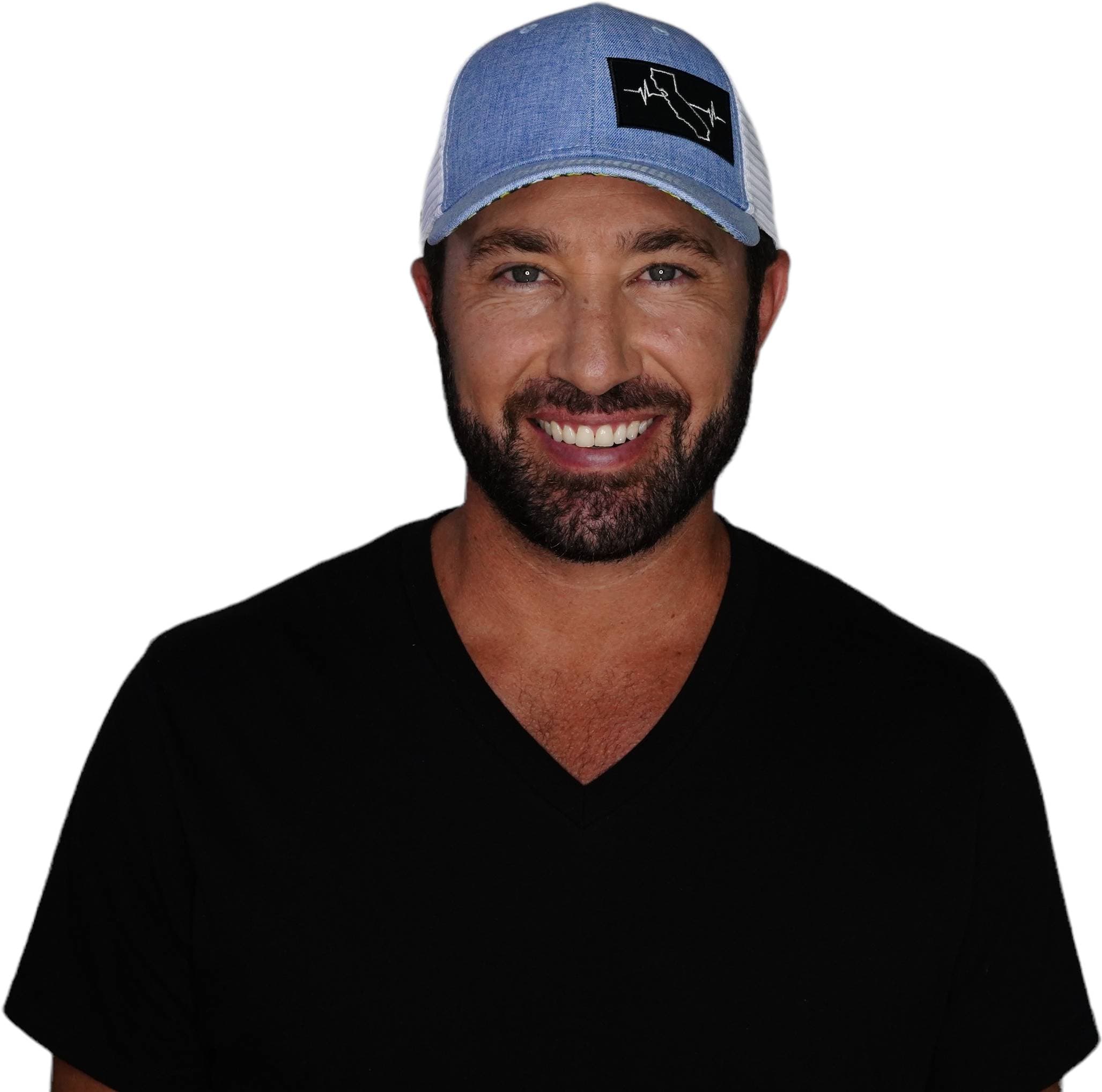 California Hat - Low Profile - Blue / White - Trucker Mesh