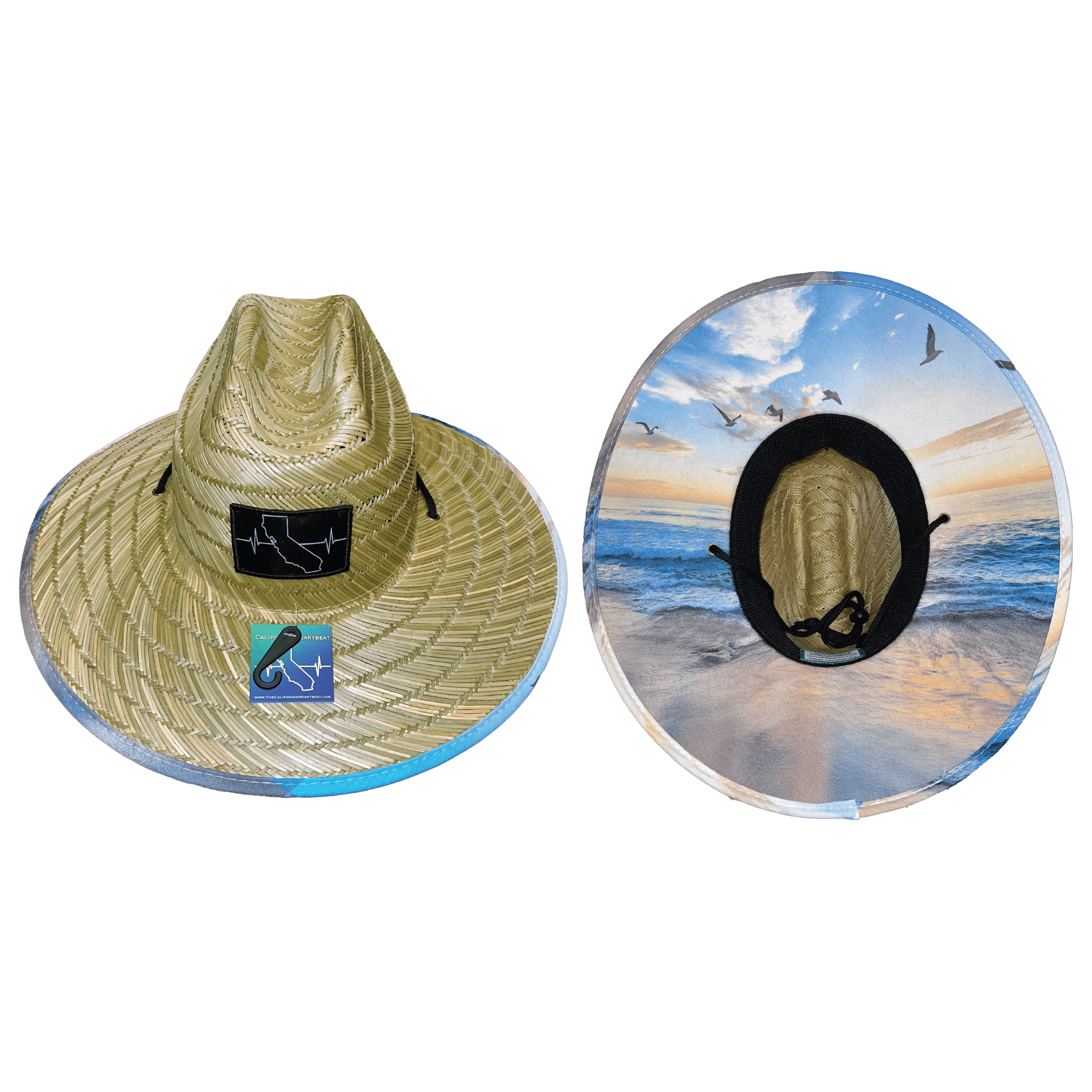 California Straw - Sun Hat - Seagulls