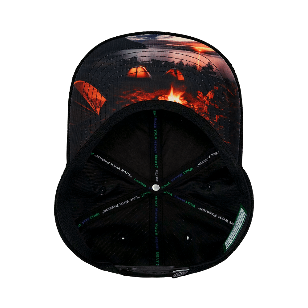 Camping Hat - Baseball Hat Fit - Cork - Corduroy - Black - Fabric Back