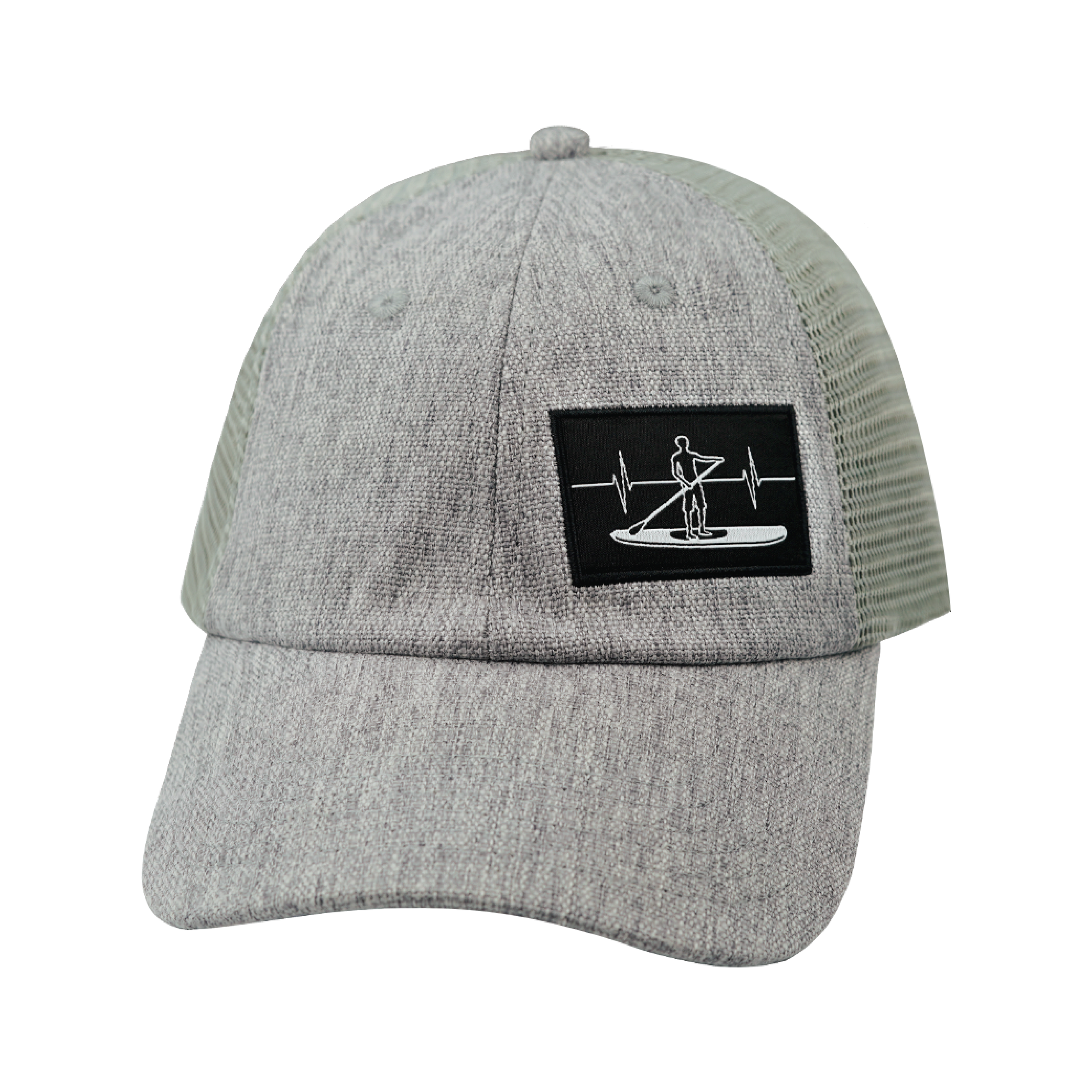 Paddle Board Hat - Dad Hat - Gray Hemp / Gray - Soft Trucker Mesh