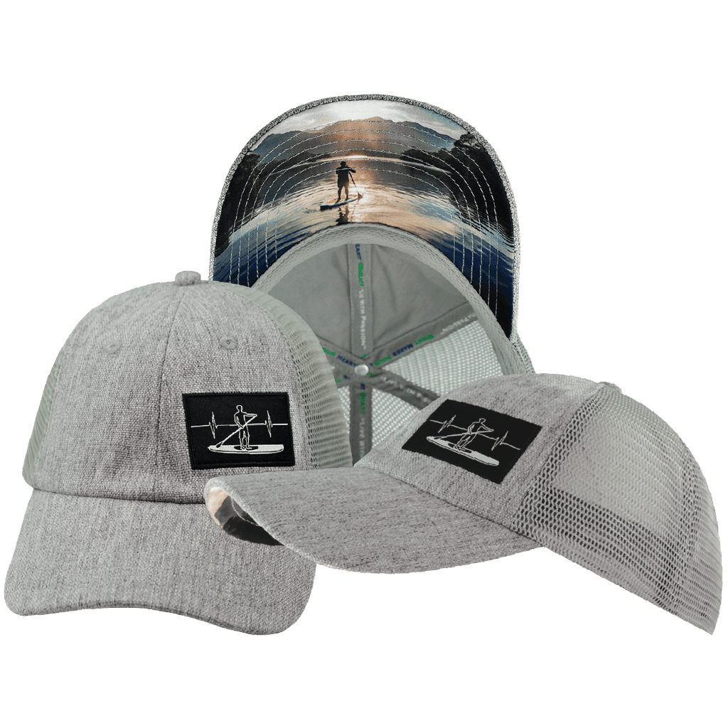 Paddle Board Hat - Dad Hat - Gray Hemp / Gray - Soft Trucker Mesh