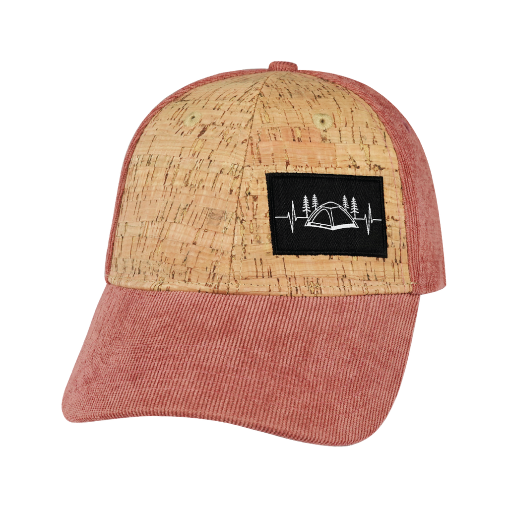 Camping Hat - Low Profile - Cork - Corduroy - Peach - Fabric Back