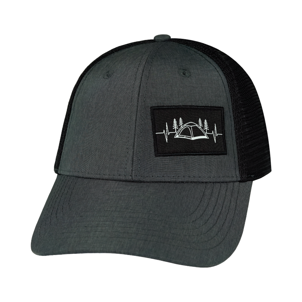Camping Hat - Low Profile - Slate Gray / Black - Soft Trucker Mesh