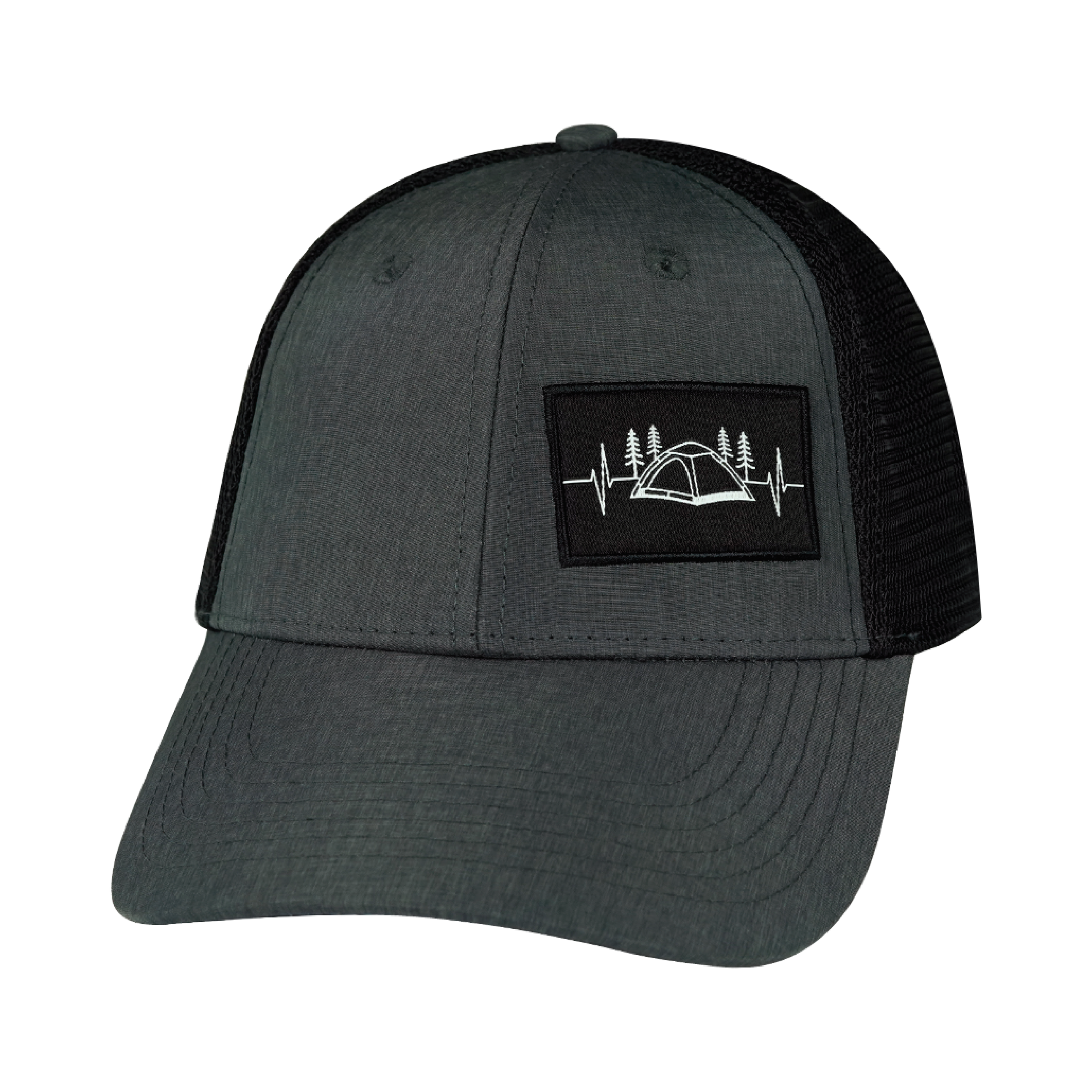 Camping Hat - Low Profile - Slate Gray / Black - Soft Trucker Mesh