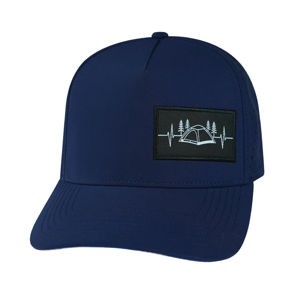 Camping Hat - Trucker Hat - Royal Blue - Laser Mesh