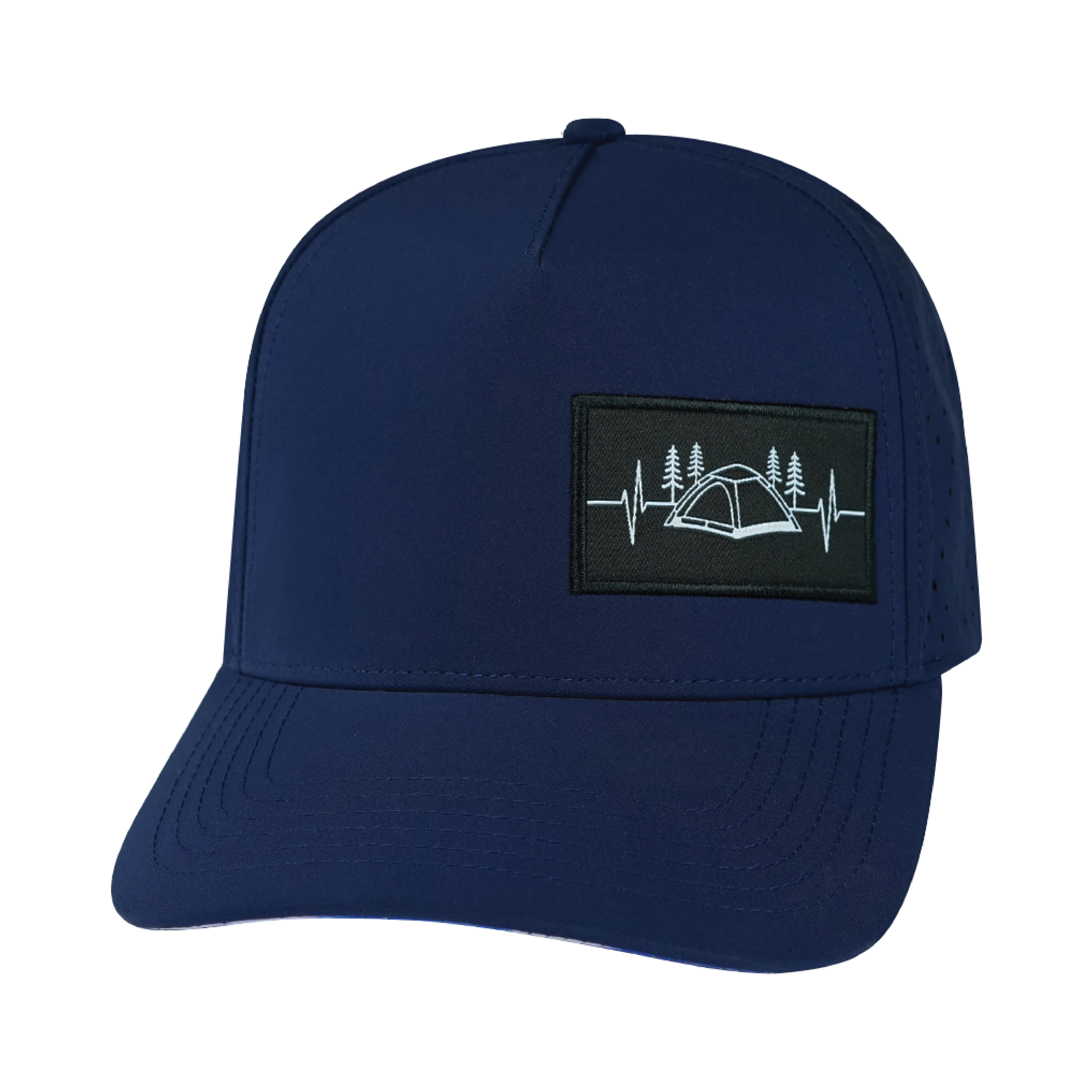 Camping Hat - Trucker Hat - Royal Blue - Laser Mesh