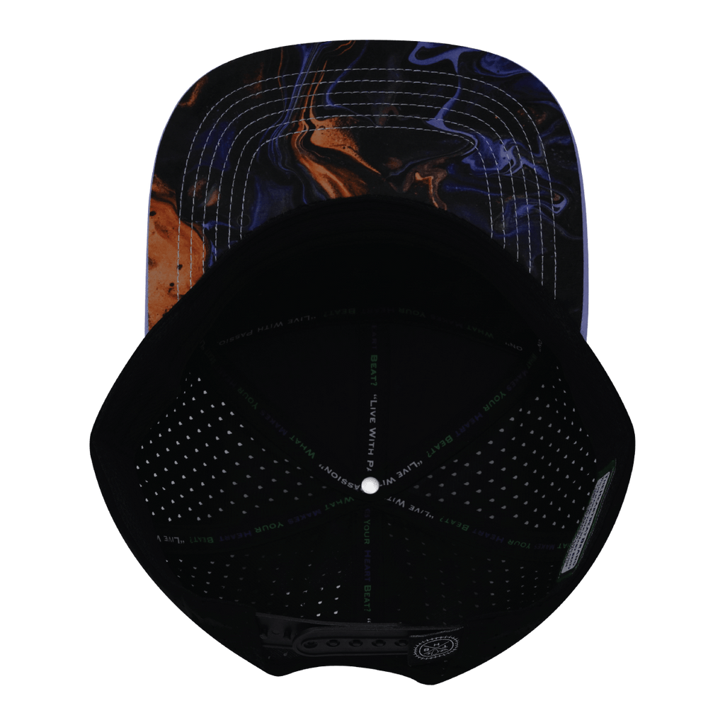 **ADULT** Color Vibes Hat - Flat Bill - Midnight Mirage - Baby Blue / Black - Laser Mesh
