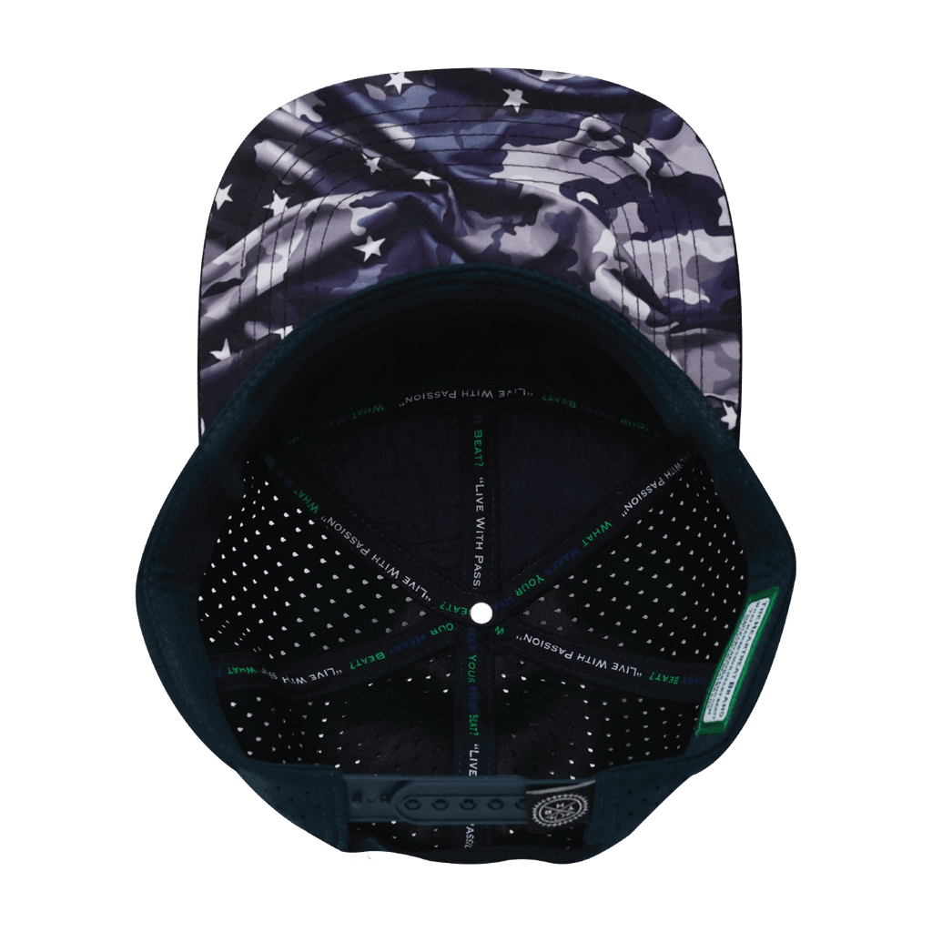 **ADULT** Color Vibes Hat - Flat Bill - Patriots Night - Black / White / Navy - Laser Mesh